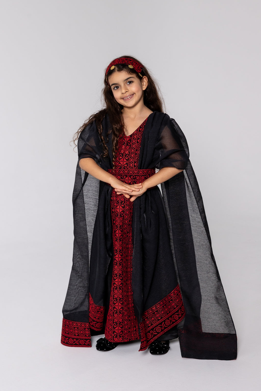 Kids Black Cape Kaftan