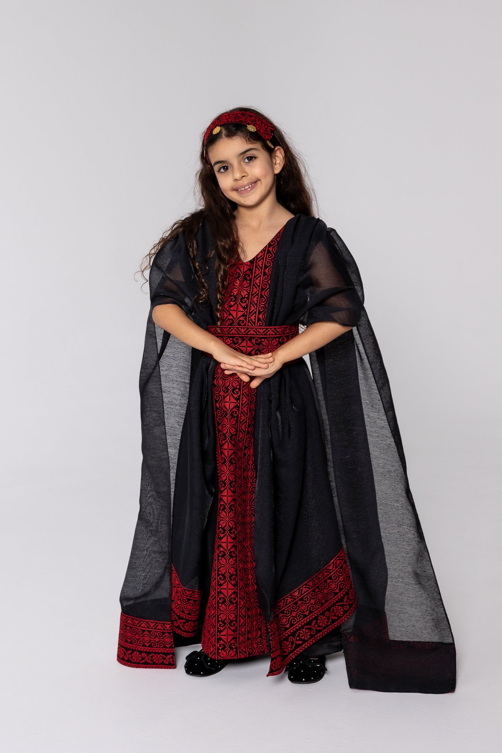 Kids Black Cape Kaftan