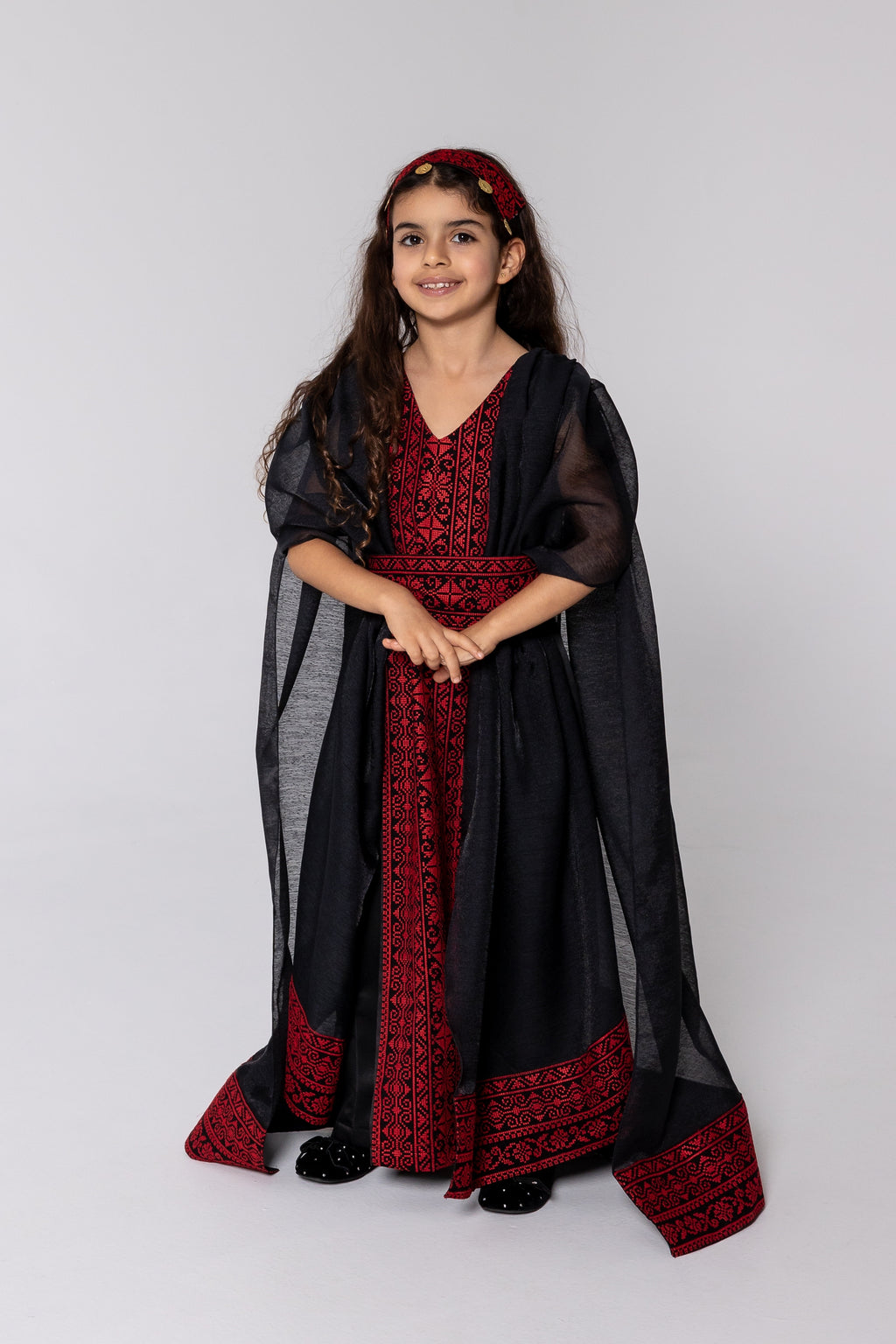 Kids Black Cape Kaftan