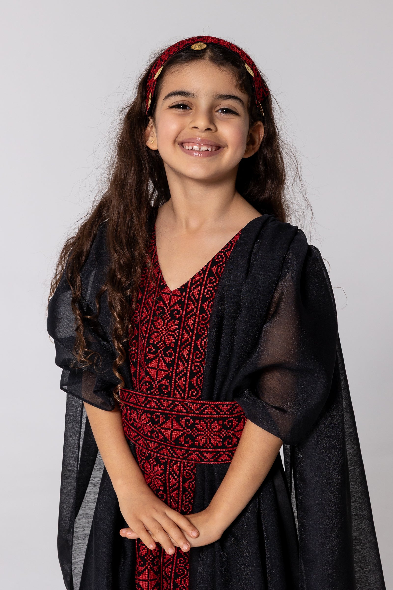 Kids Black Cape Kaftan