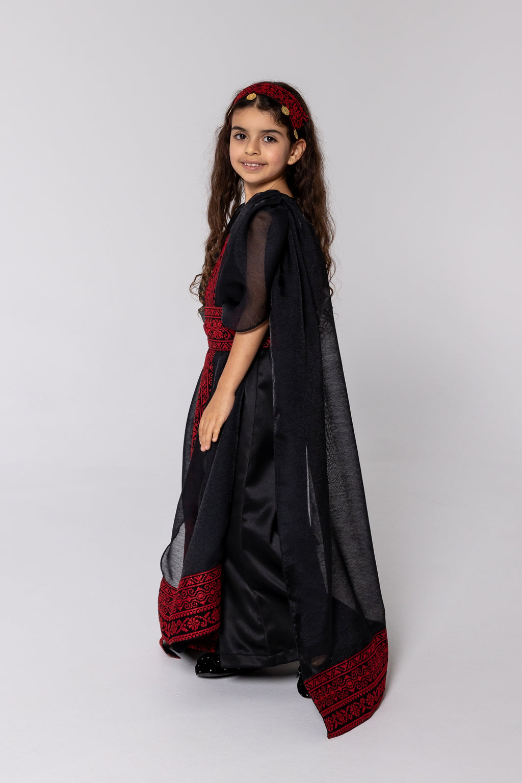 Kids Black Cape Kaftan