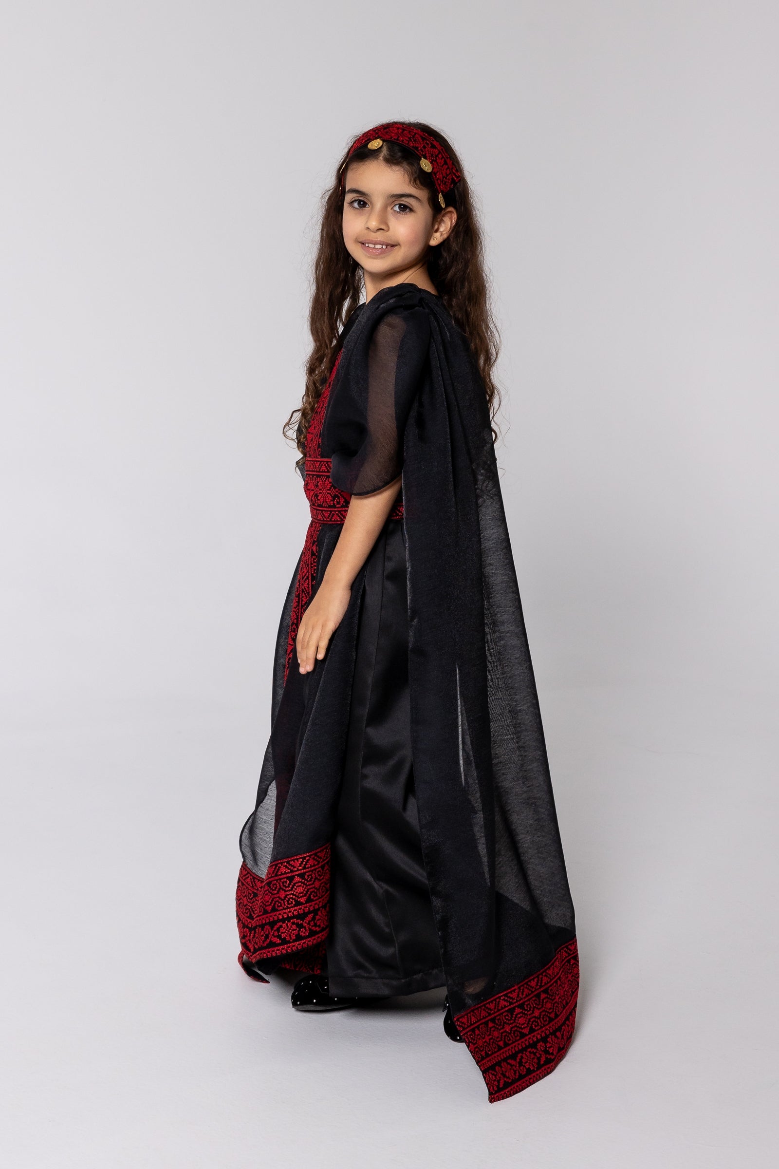 Kids Black Cape Kaftan