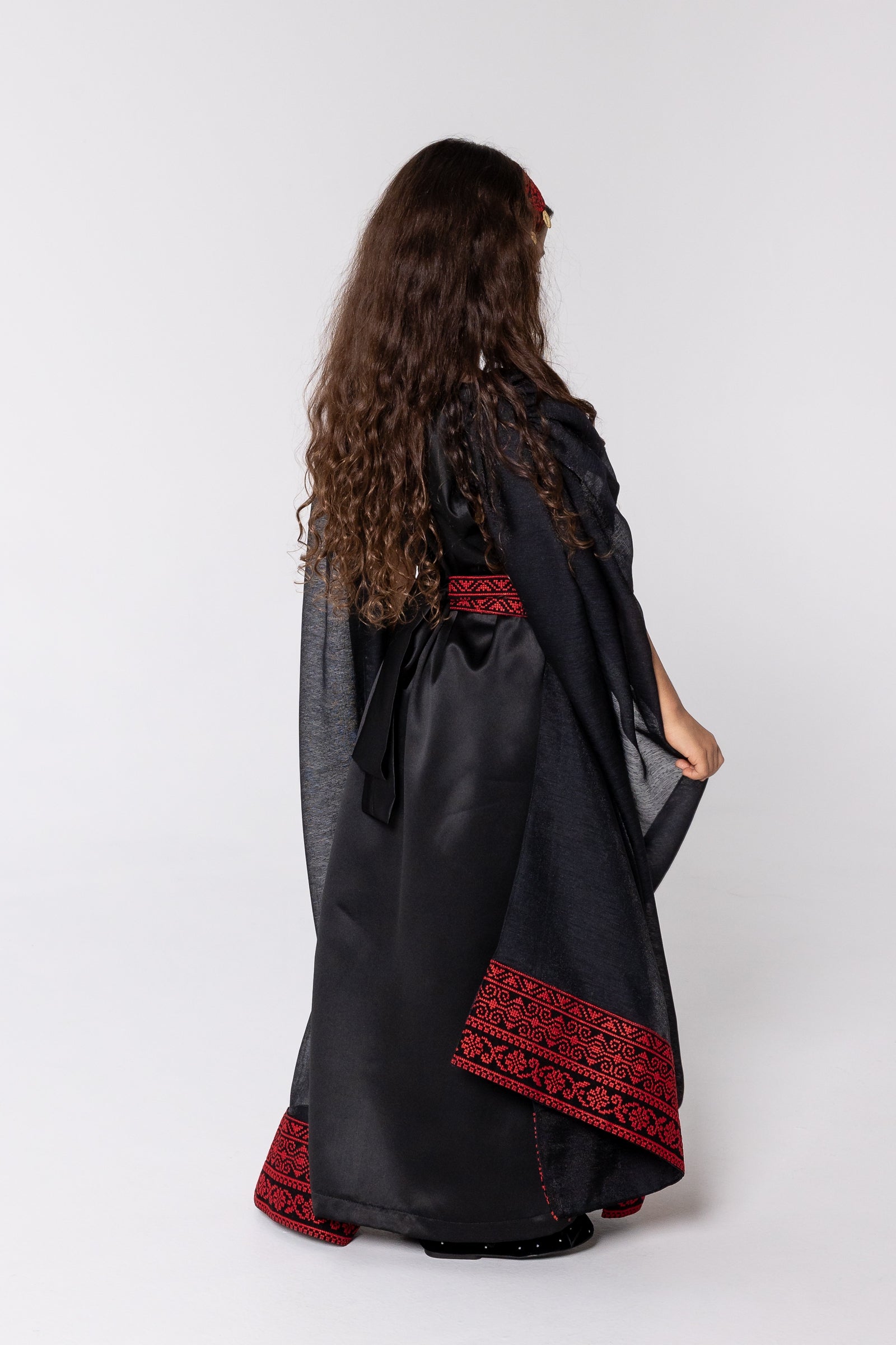 Kids Black Cape Kaftan