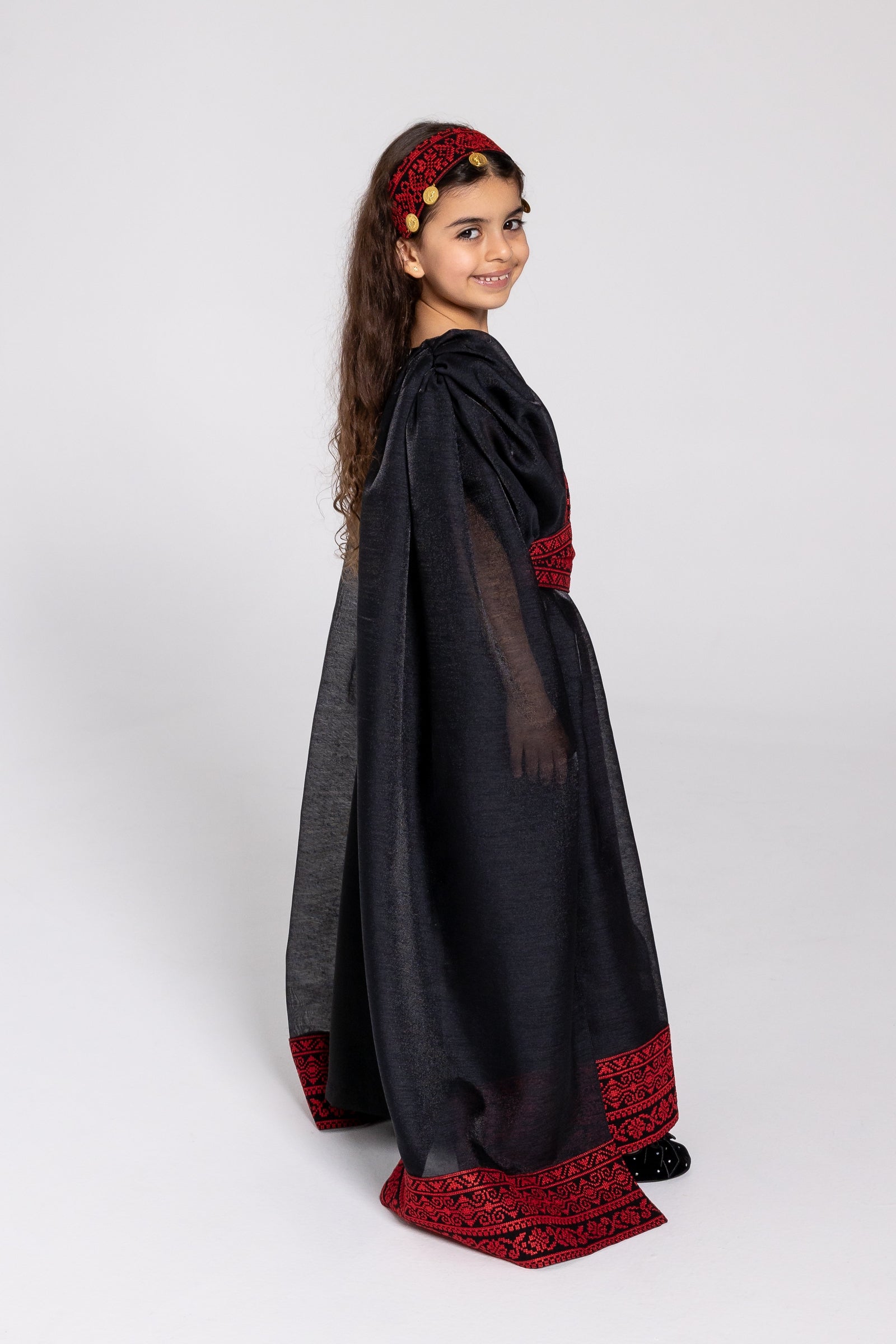 Kids Black Cape Kaftan