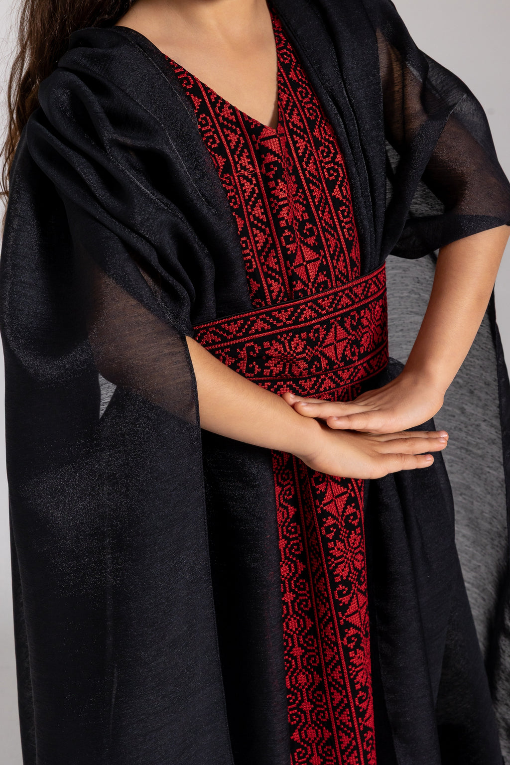 Kids Black Cape Kaftan