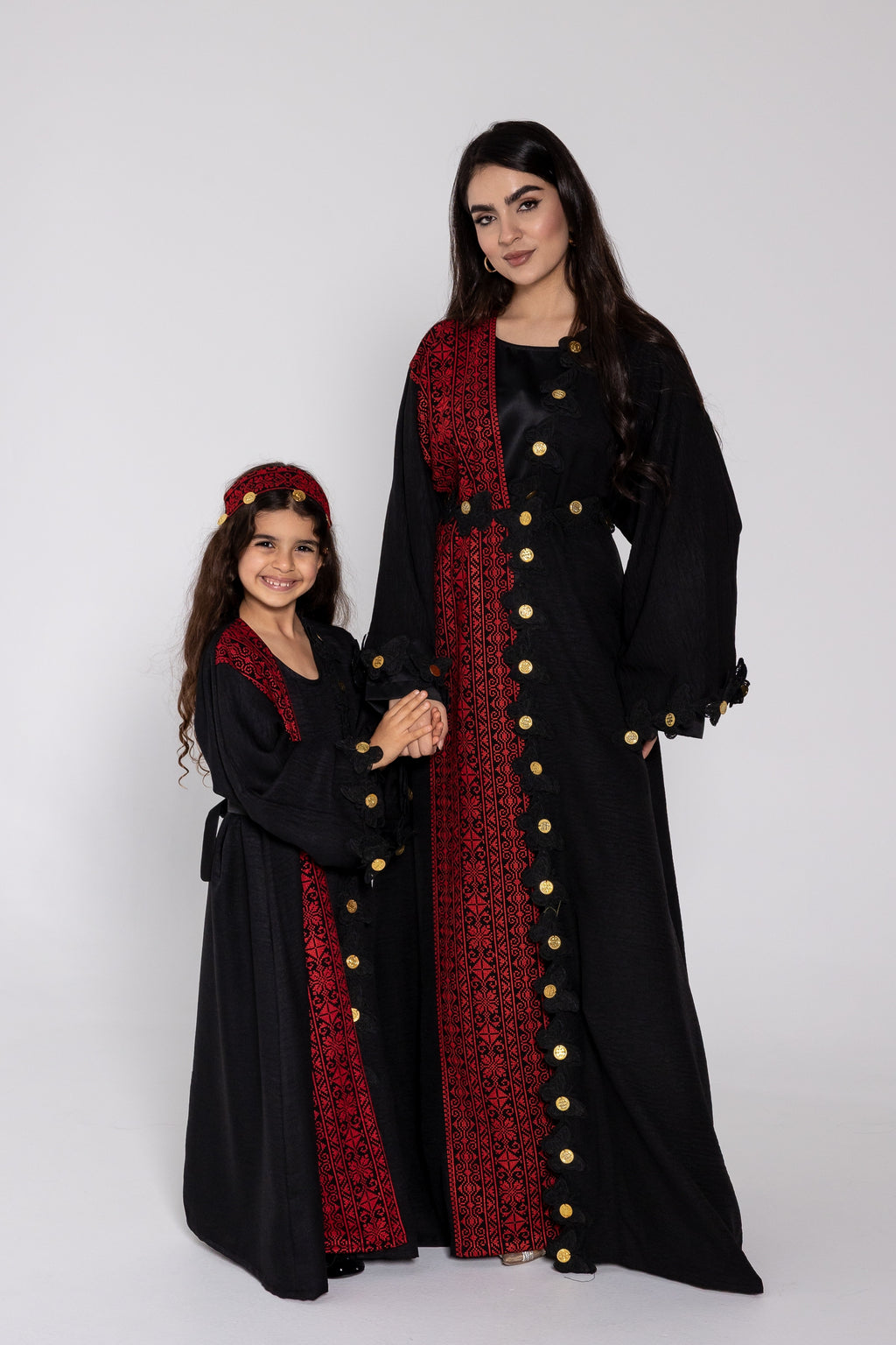 Embroidered Abaya with Butterfly Appliqué