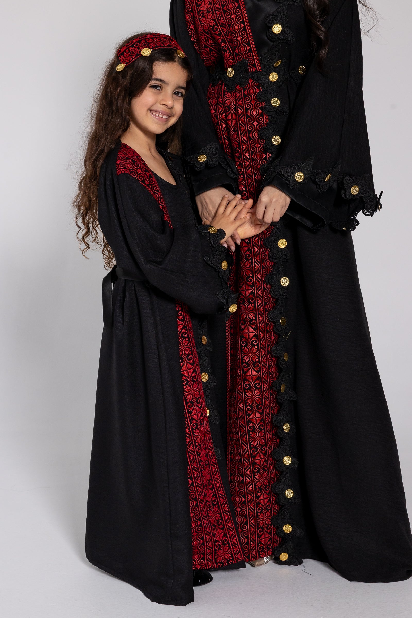 Kids Abaya with Butterfly Appliqué
