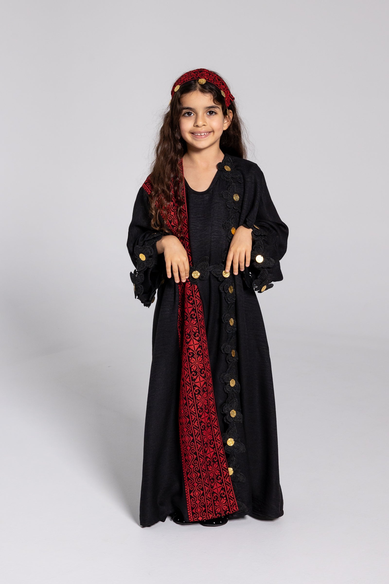 Kids Abaya with Butterfly Appliqué