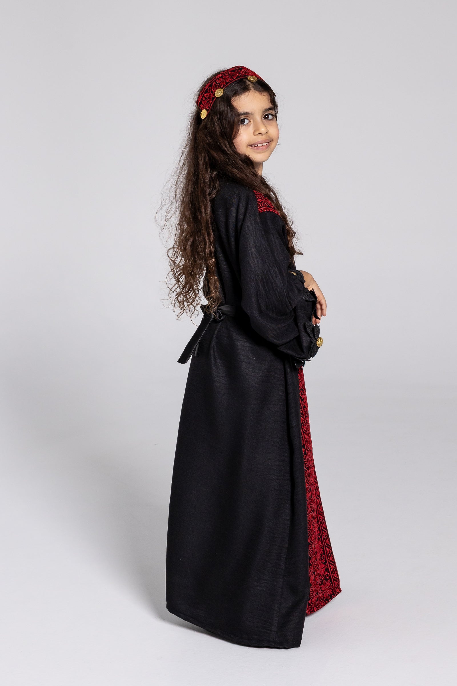 Kids Abaya with Butterfly Appliqué