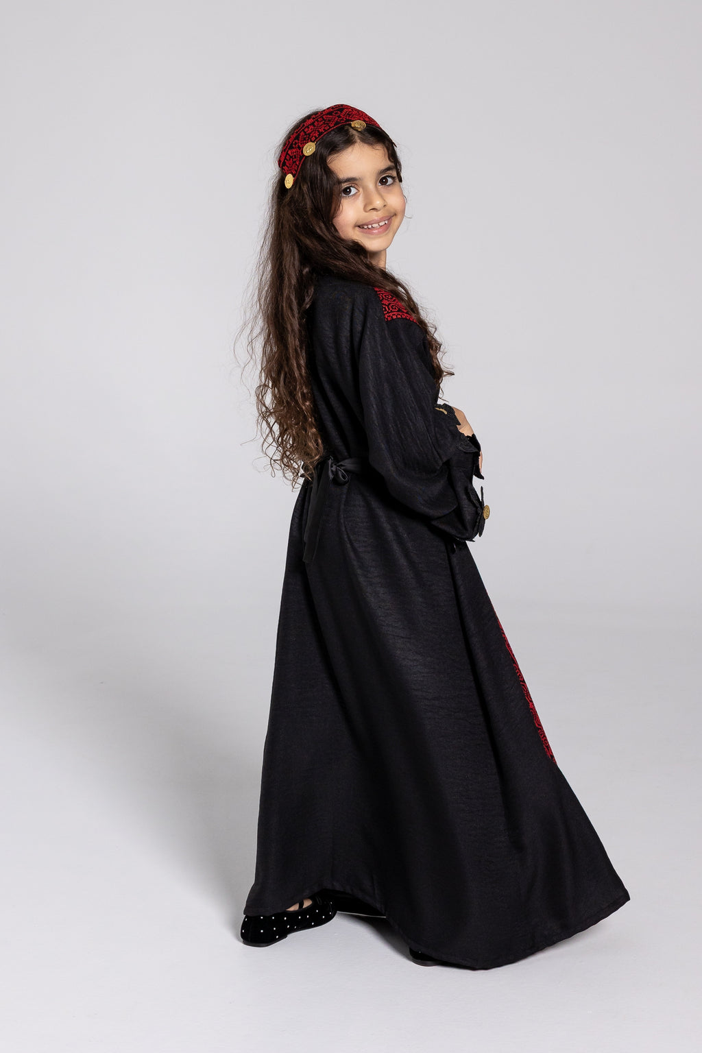 Kids Abaya with Butterfly Appliqué