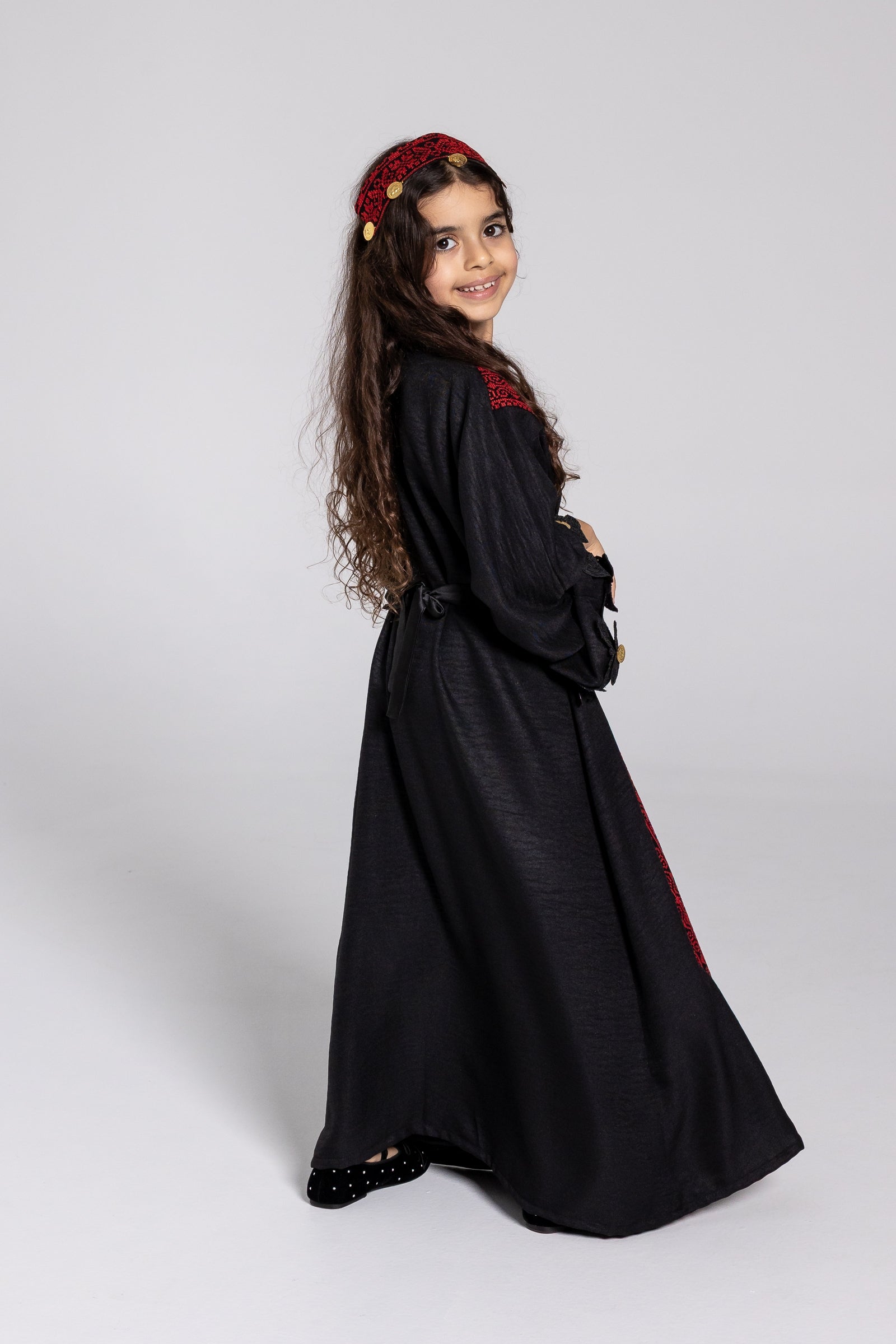 Kids Abaya with Butterfly Appliqué