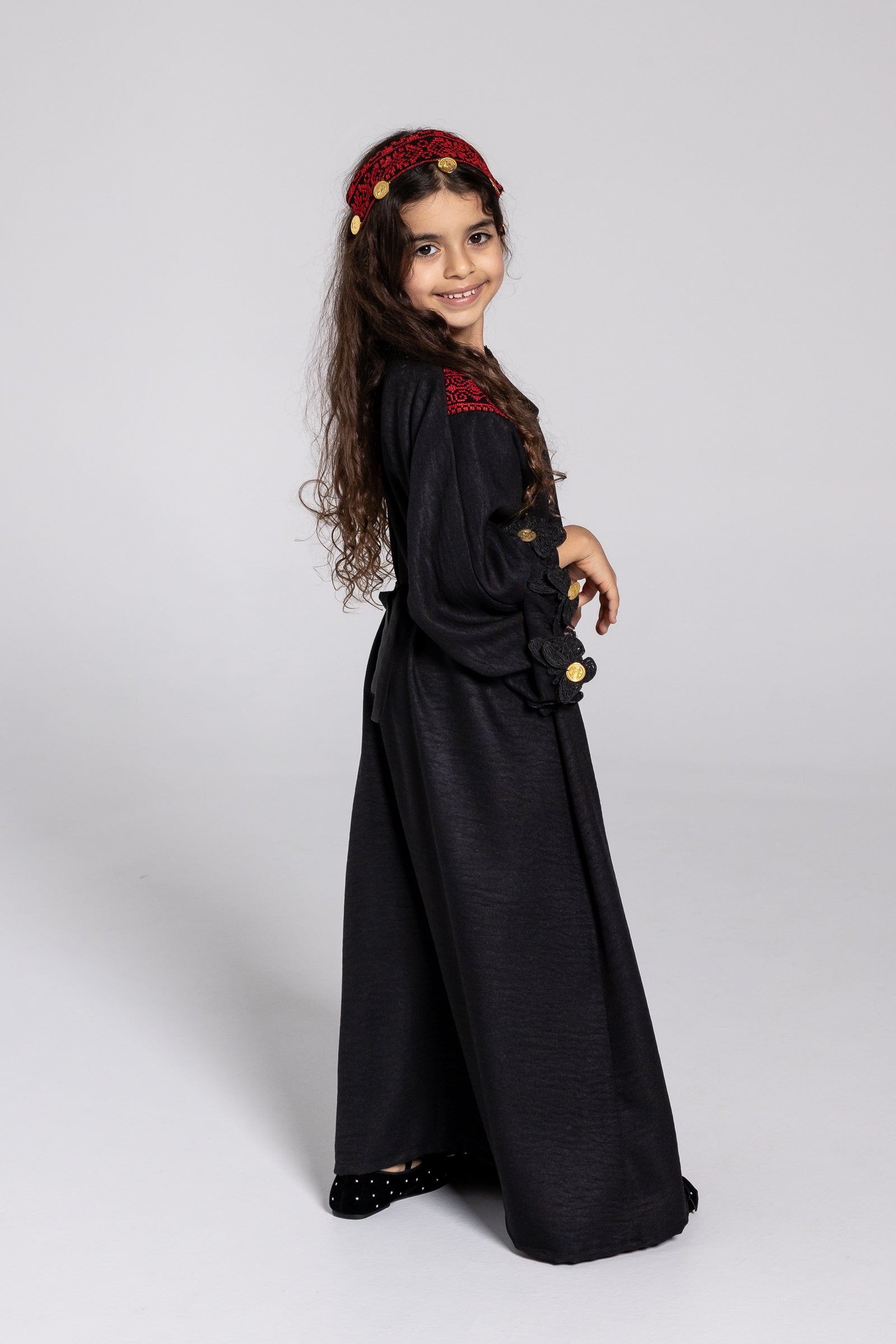 Kids Abaya with Butterfly Appliqué