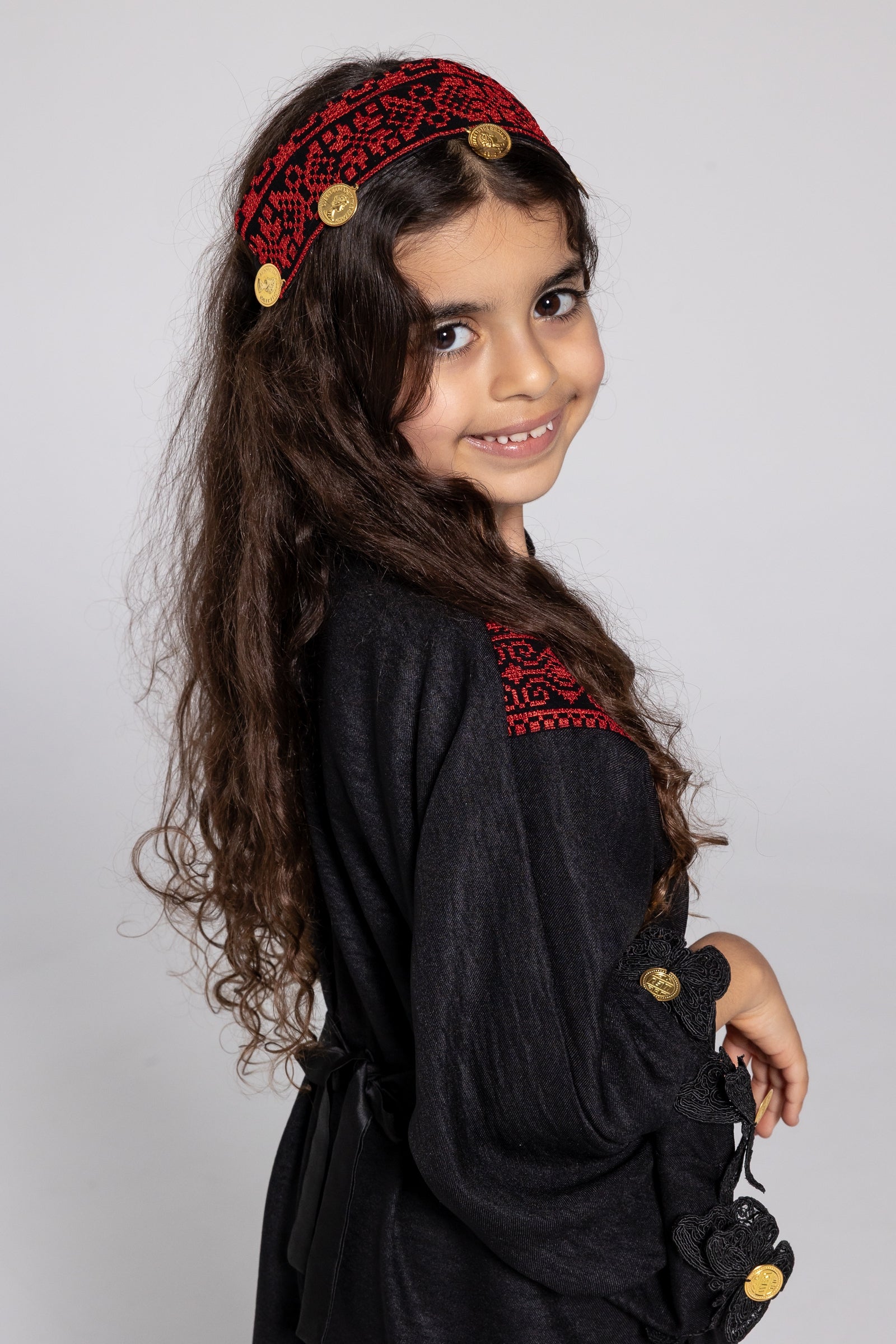 Kids Abaya with Butterfly Appliqué