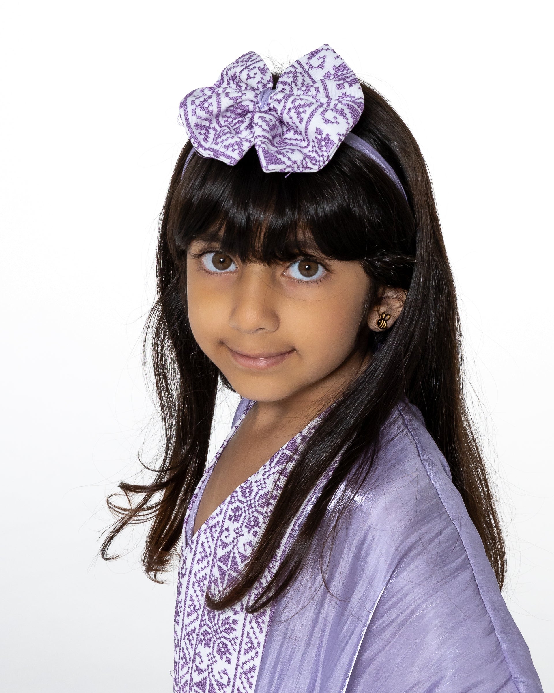Kids Lilac Kaftan with Embroidery