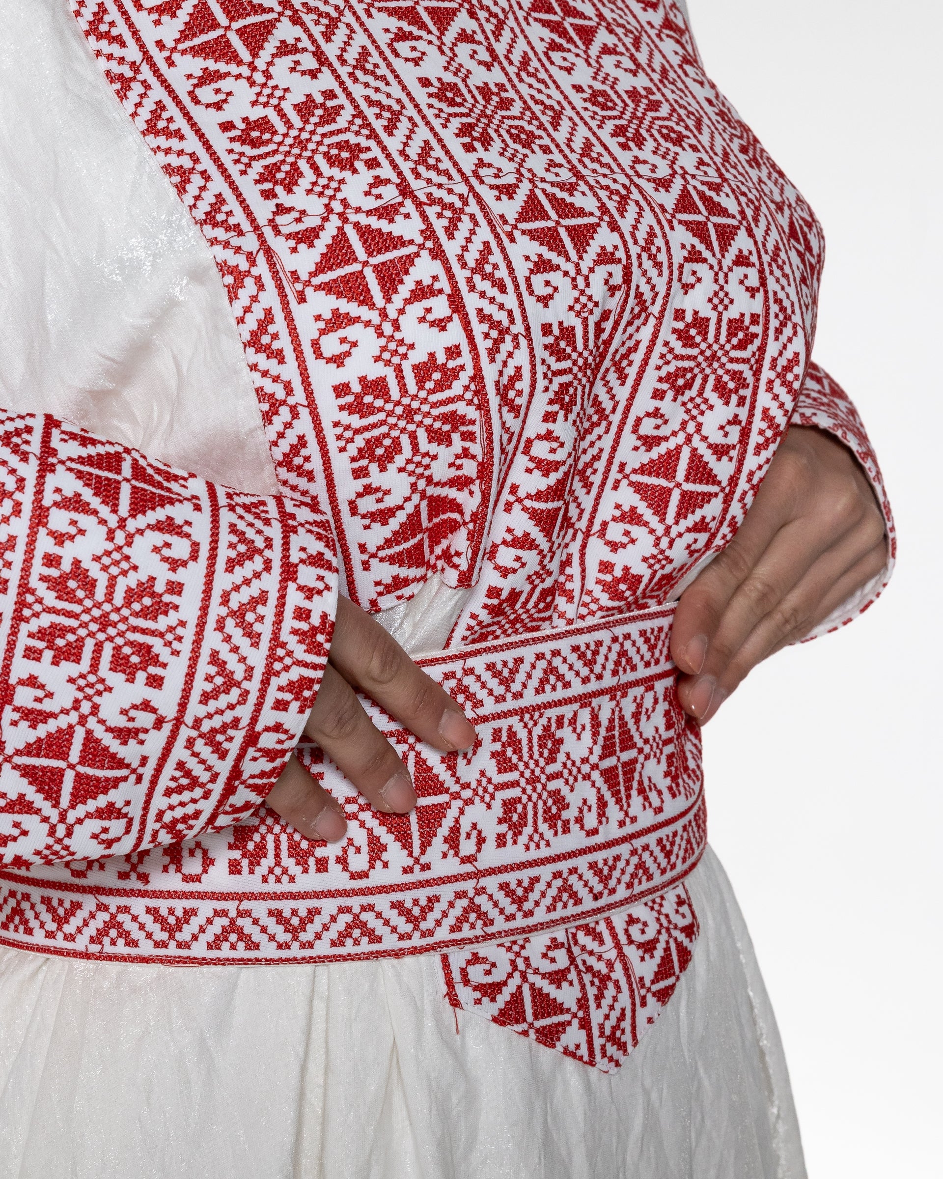 White Dress with Embroidery Details