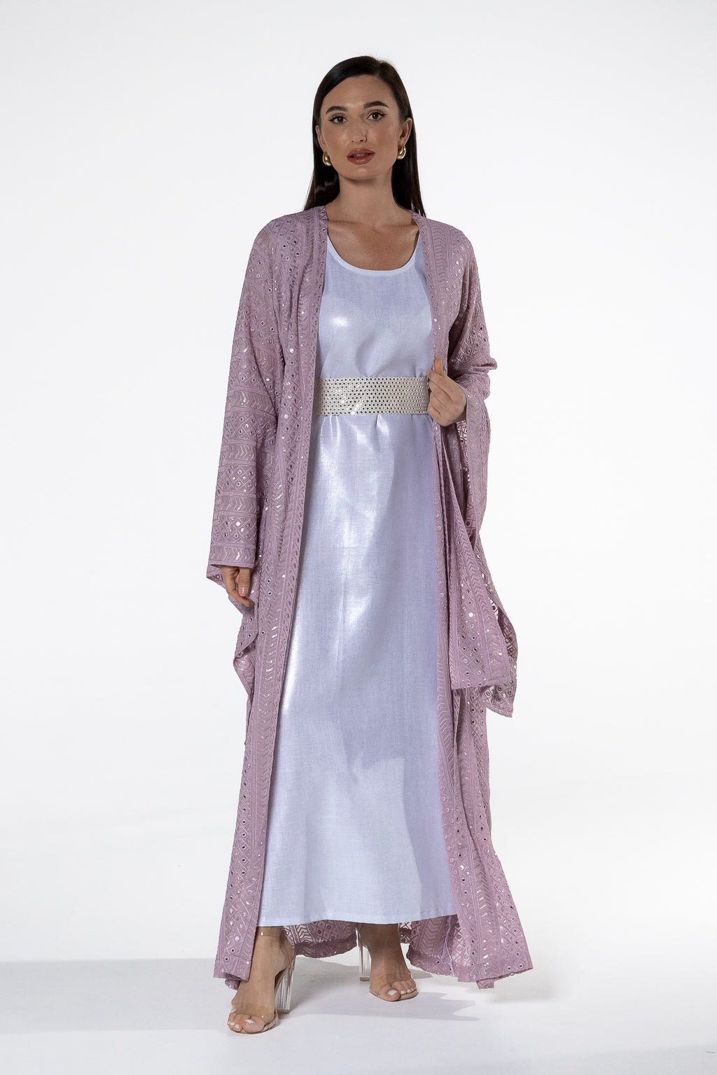 Lavender Kaftan with Shimmery Dress