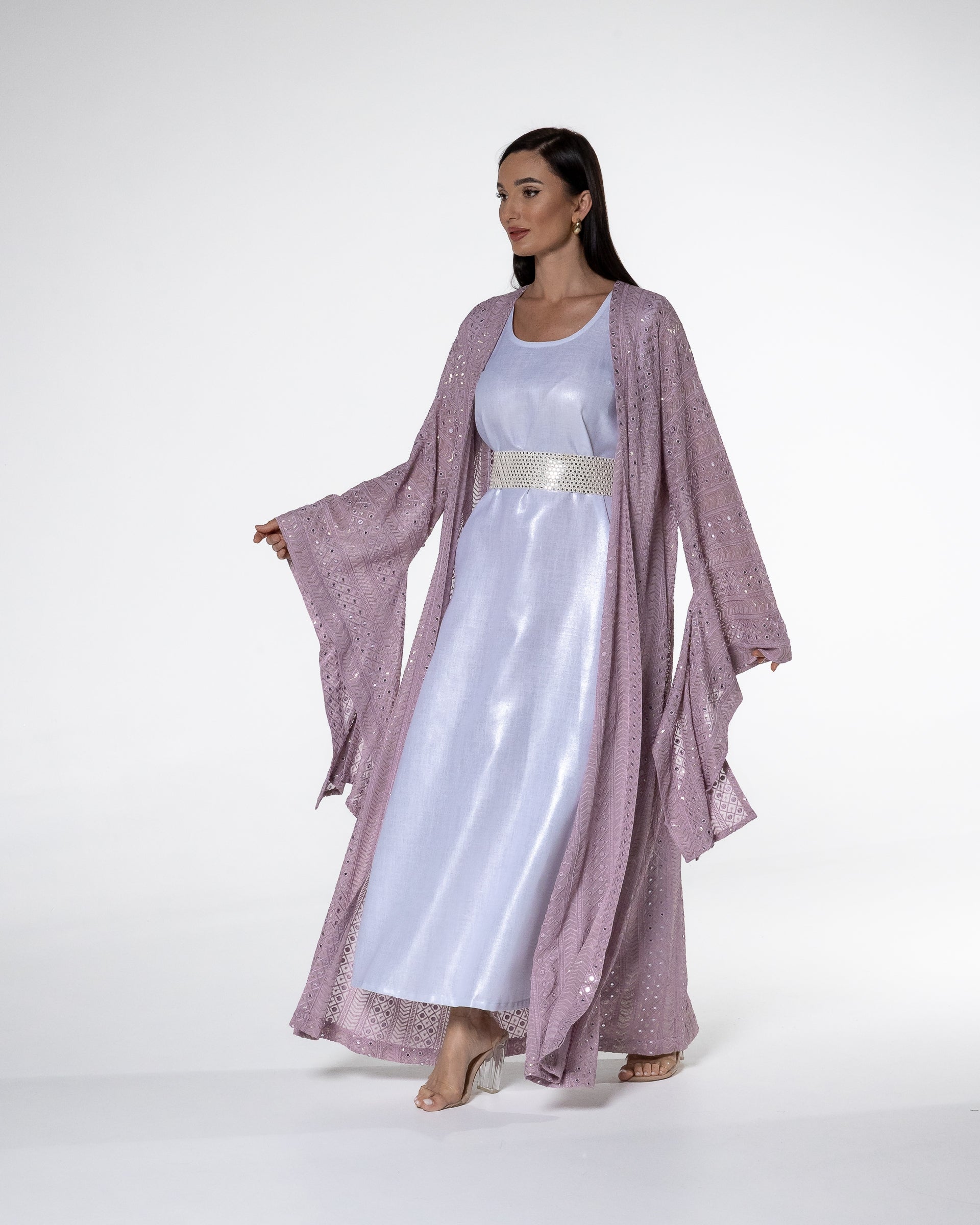 Lavender Kaftan with Shimmery Dress