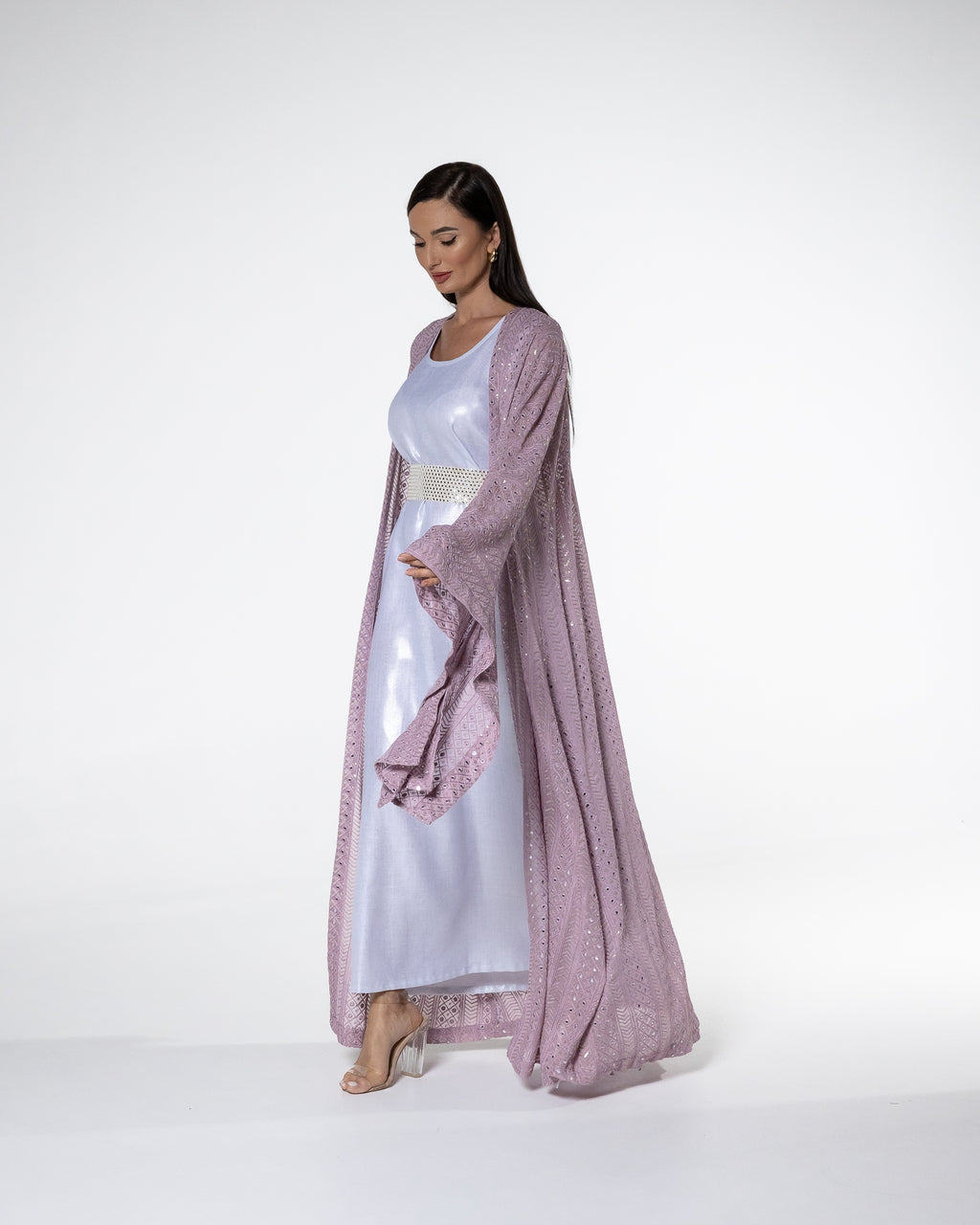 Lavender Kaftan with Shimmery Dress
