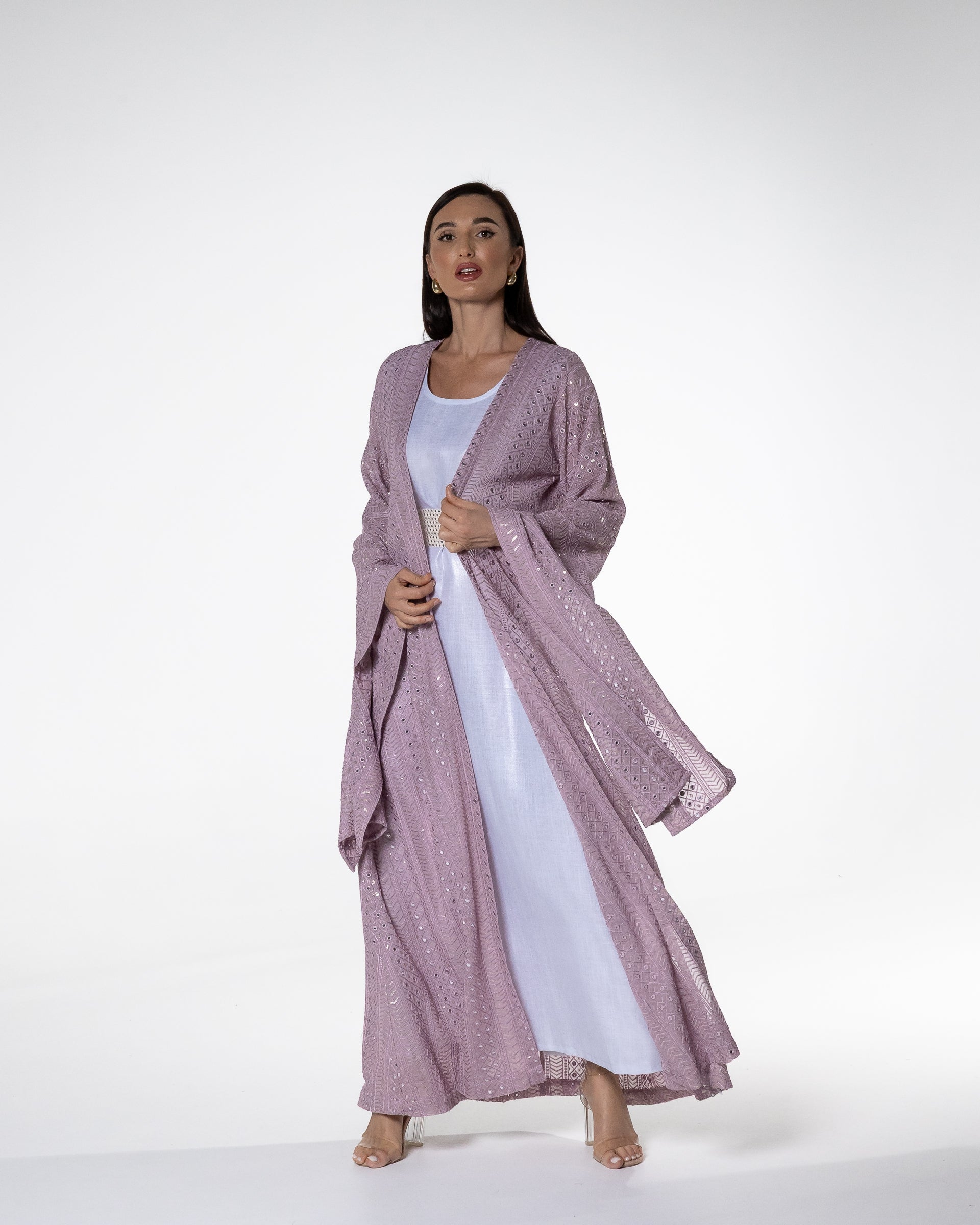 Lavender Kaftan with Shimmery Dress