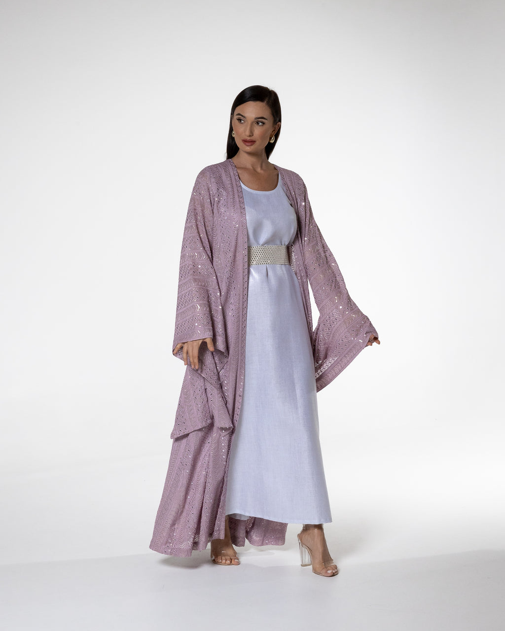 Lavender Kaftan with Shimmery Dress