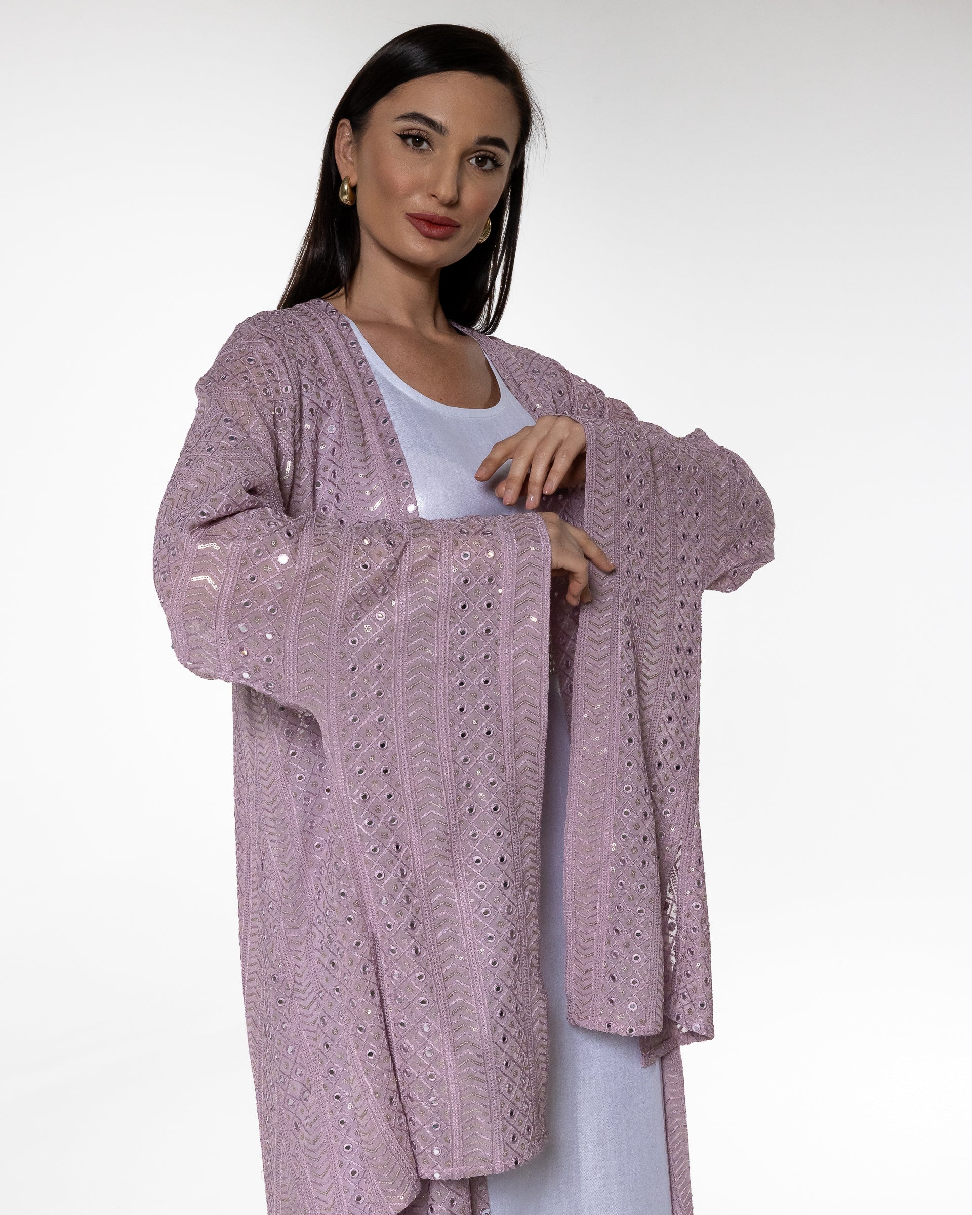 Lavender Kaftan with Shimmery Dress