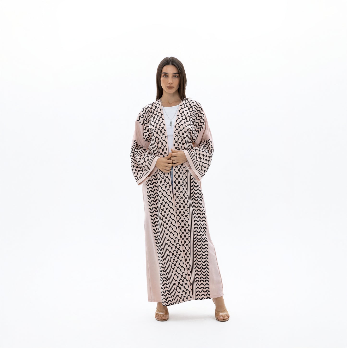 Pink Keffiyeh Abaya