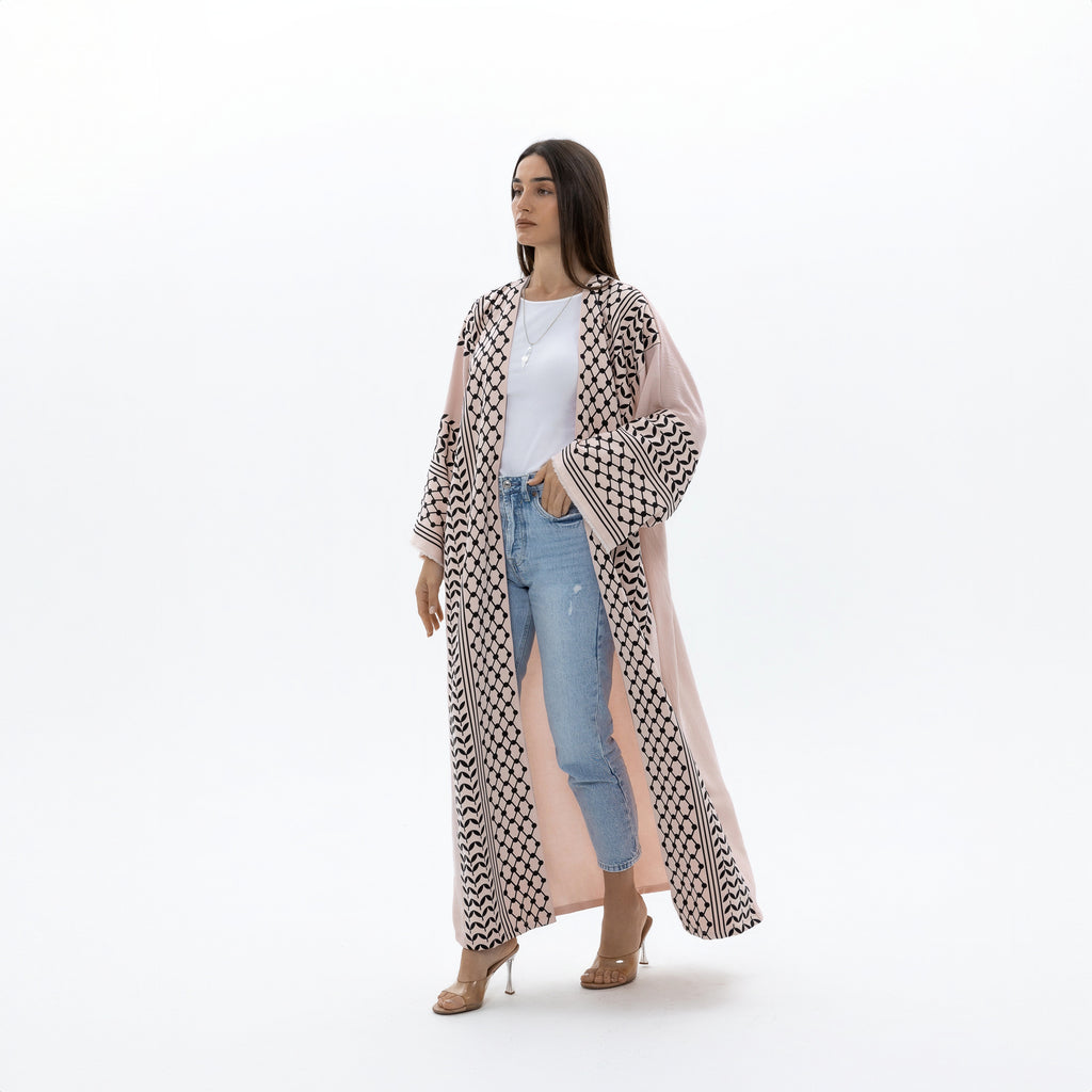 Pink Keffiyeh Abaya