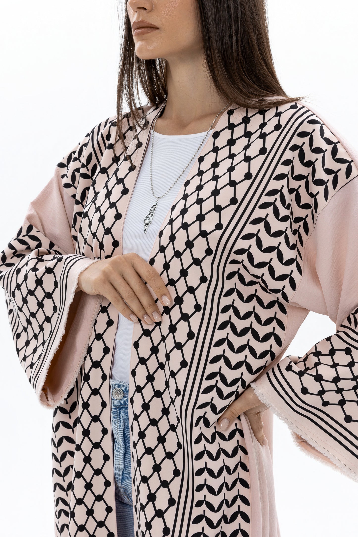 Pink Keffiyeh Abaya