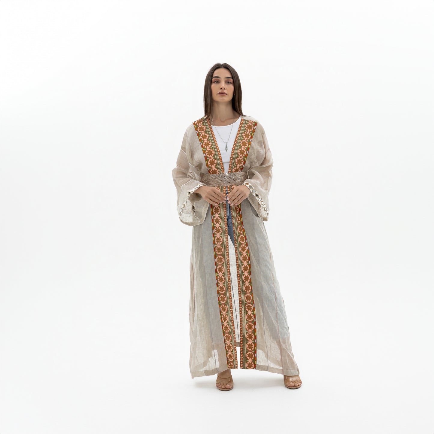 Beige Abaya with Tatreez