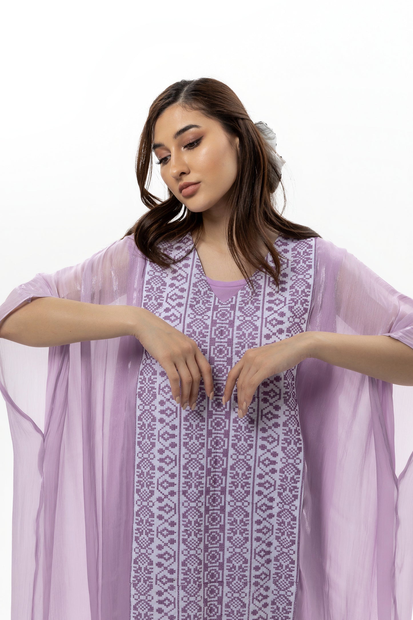 Lavender Kaftan with Embroidery