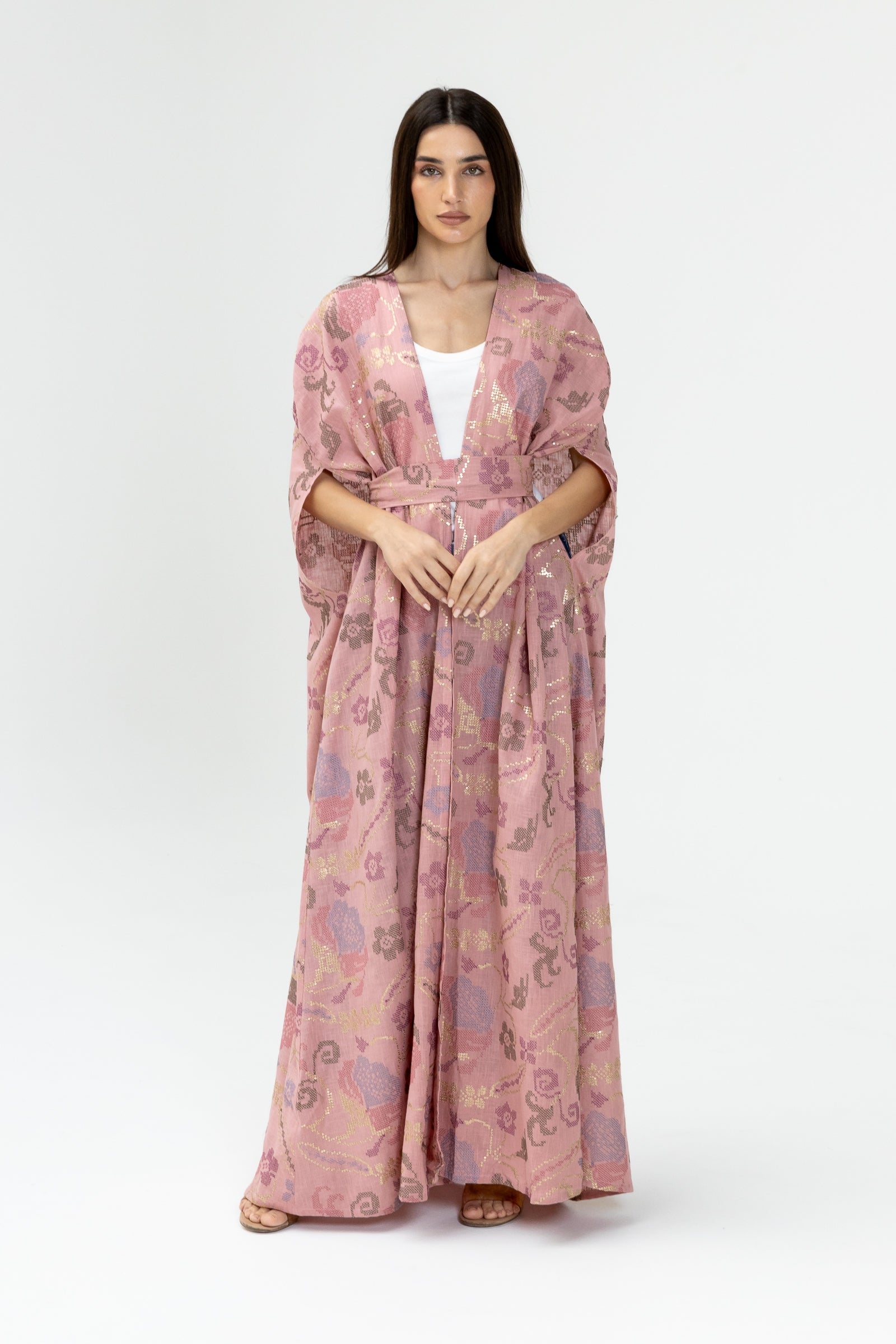Pink Embroidered Cape