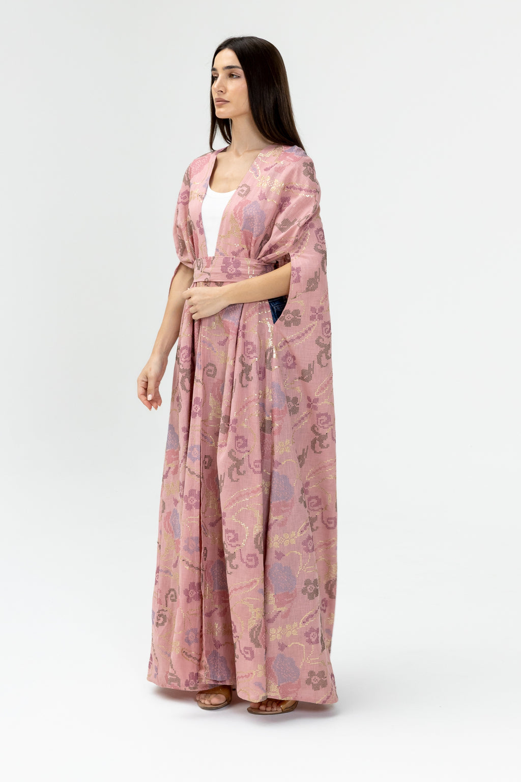 Pink Embroidered Cape