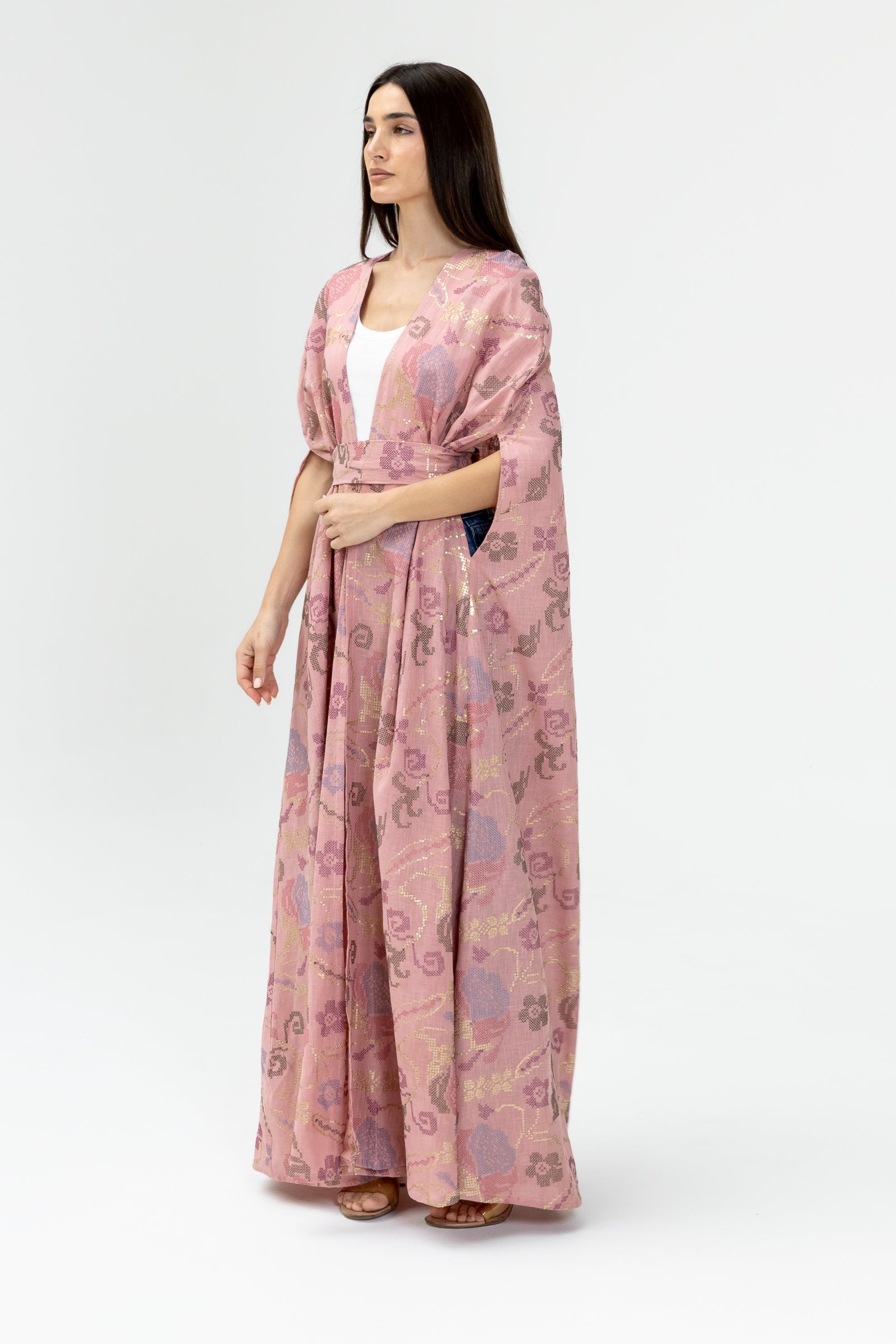 Pink Embroidered Cape