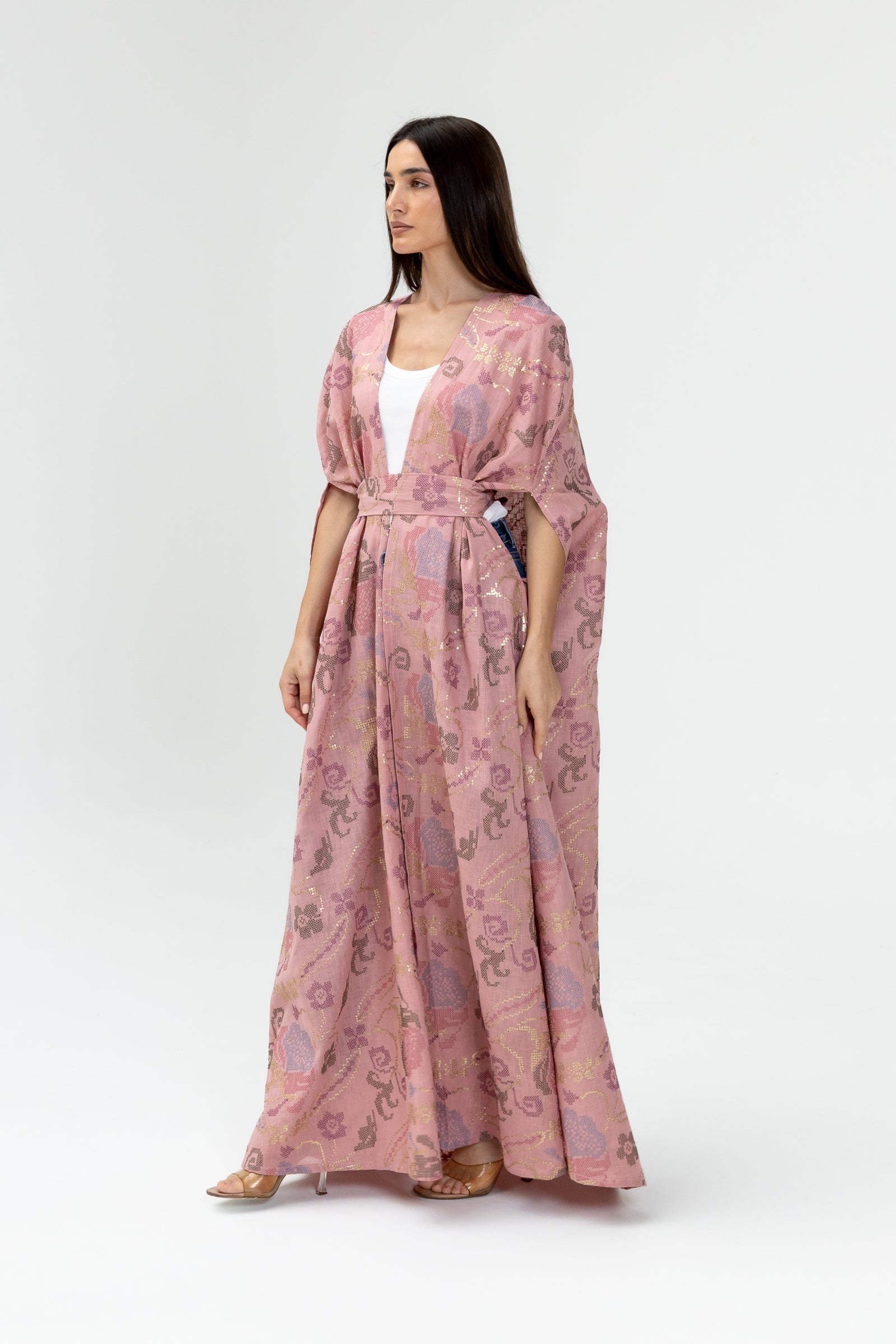 Pink Embroidered Cape