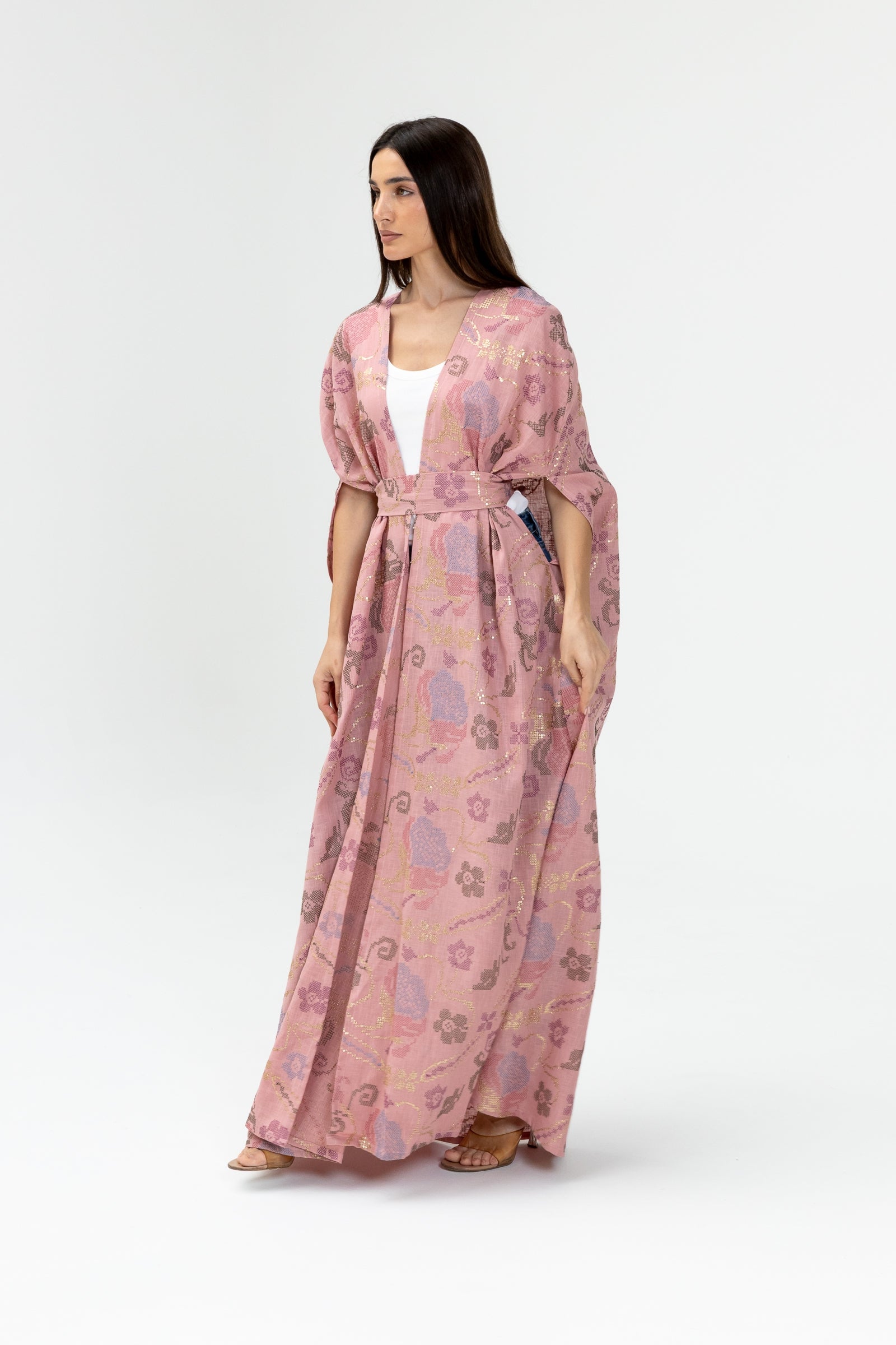 Pink Embroidered Cape