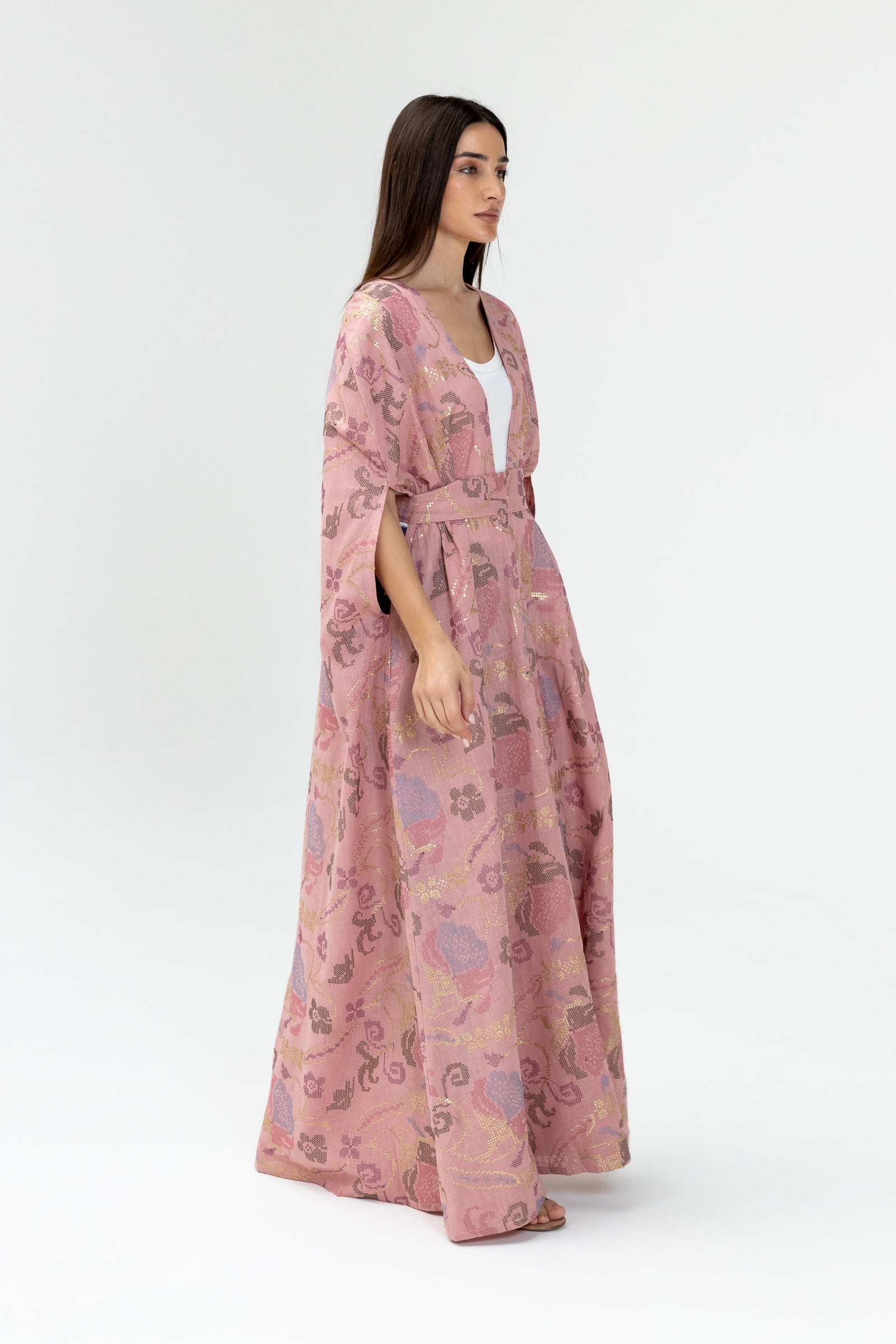 Pink Embroidered Cape