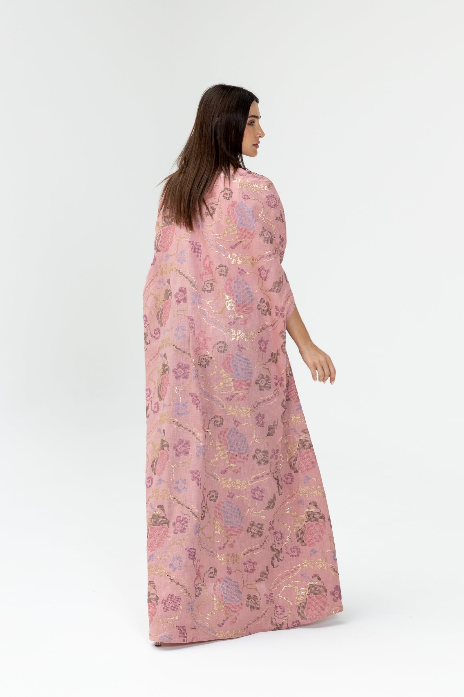 Pink Embroidered Cape
