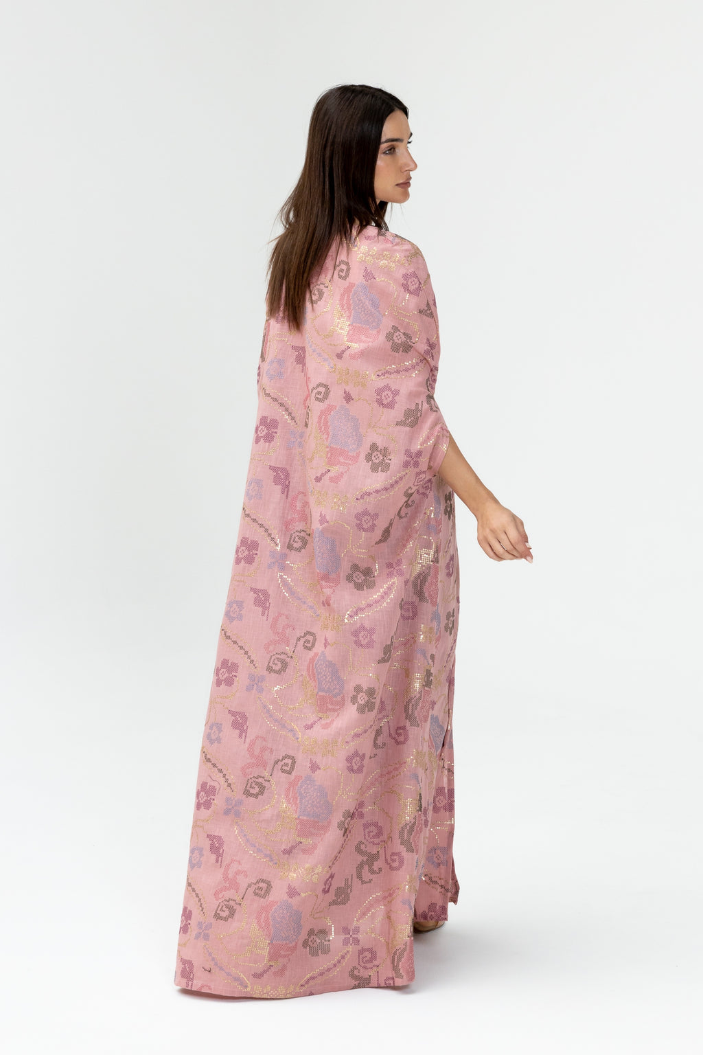 Pink Embroidered Cape