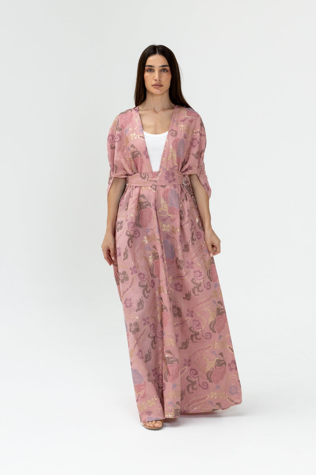 Pink Embroidered Cape