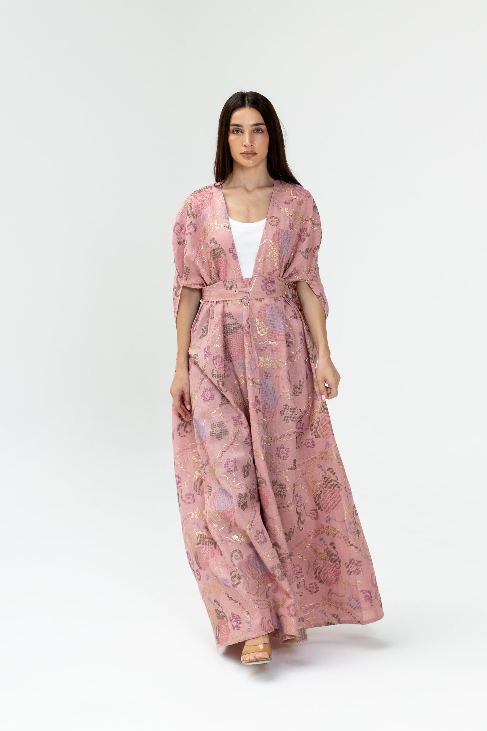 Pink Embroidered Cape