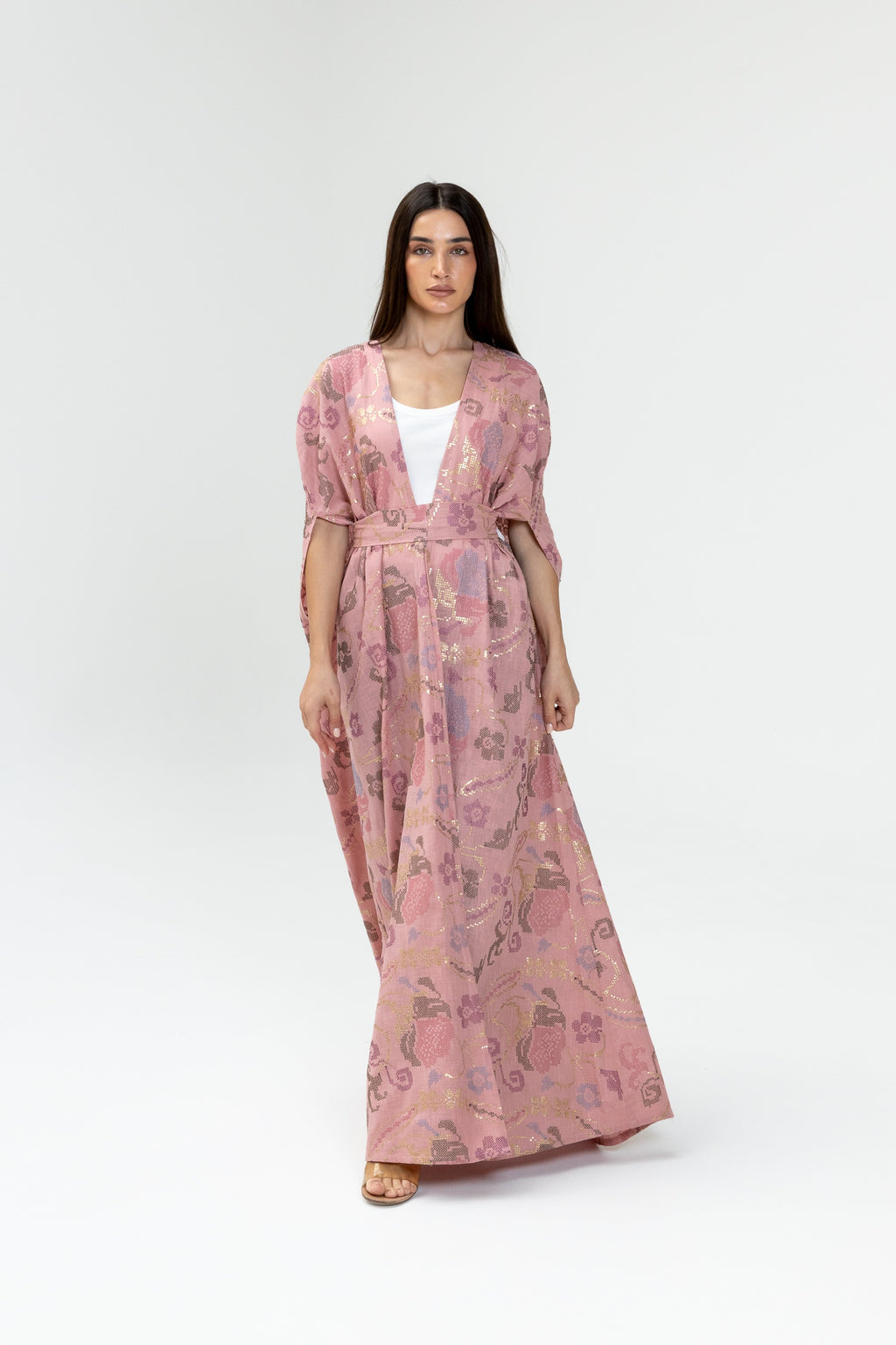 Pink Embroidered Cape
