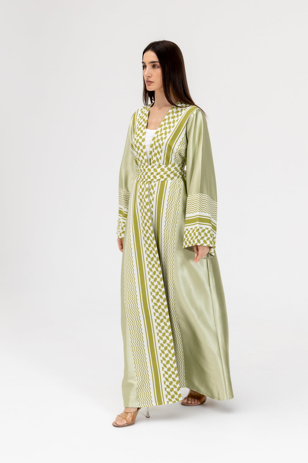 Lime Keffiyeh Abaya