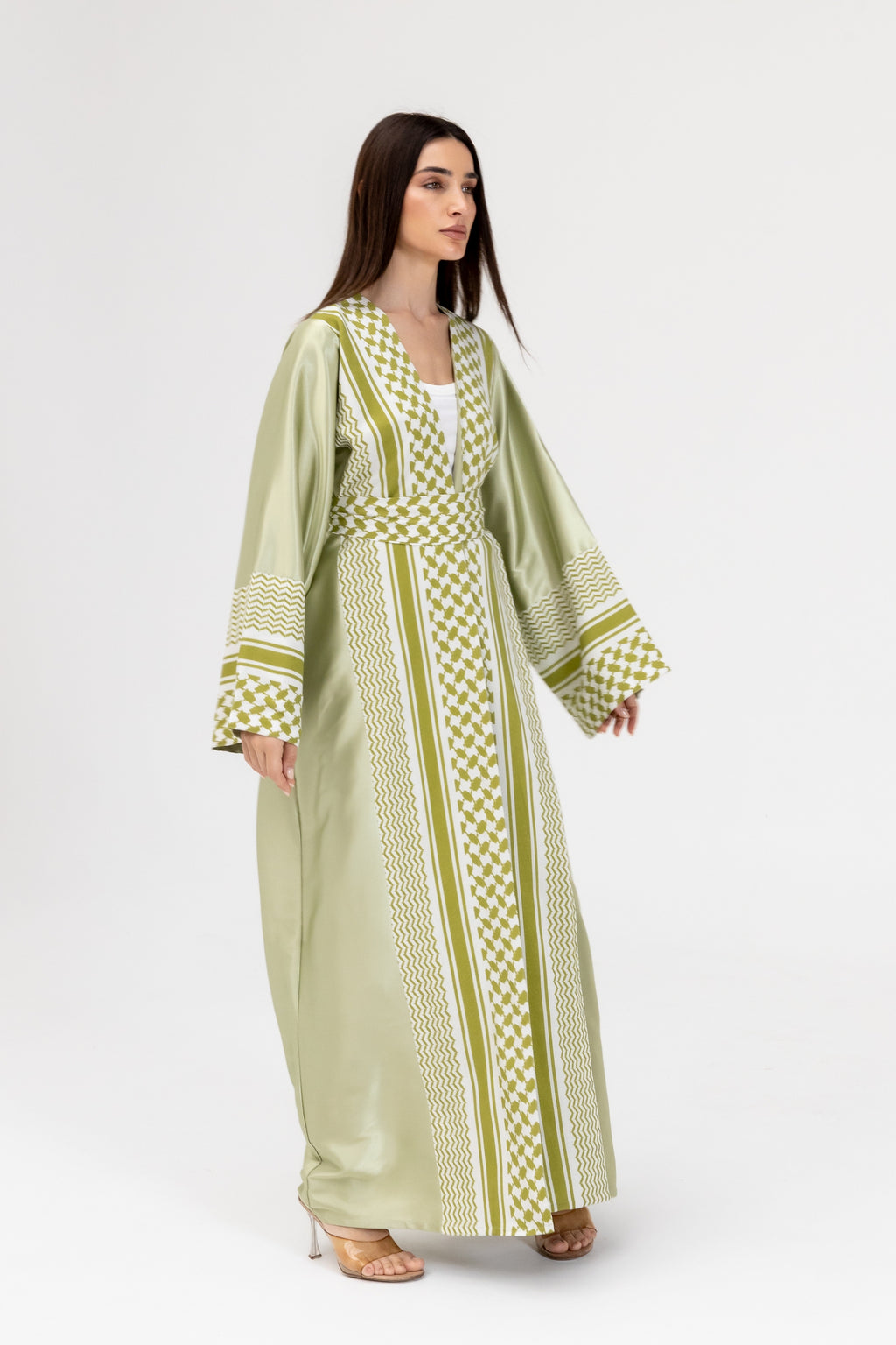 Lime Keffiyeh Abaya