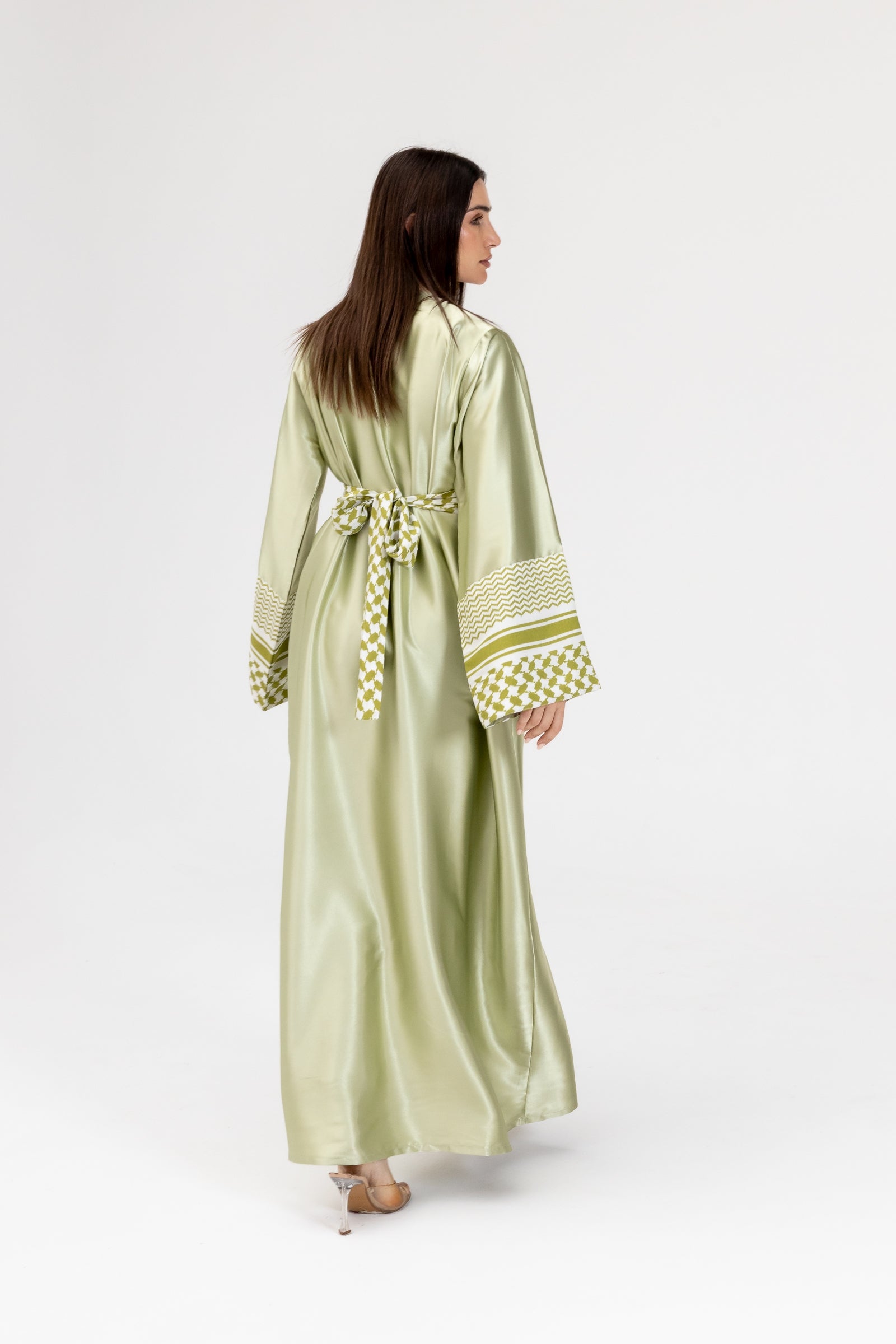 Lime Keffiyeh Abaya