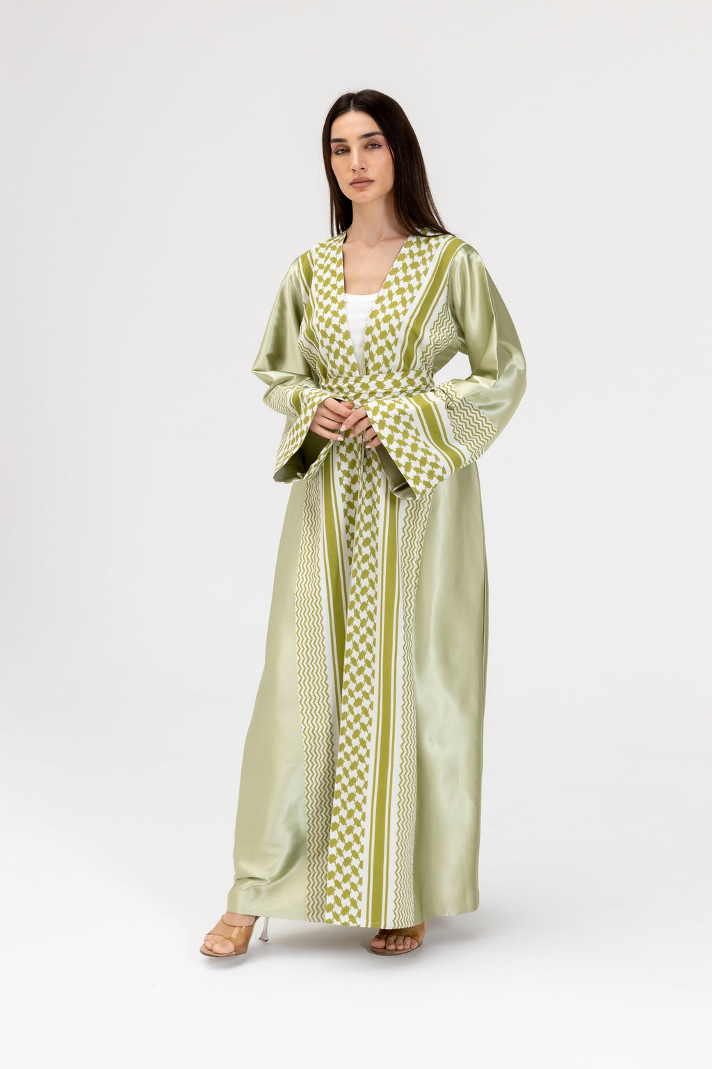 Lime Keffiyeh Abaya
