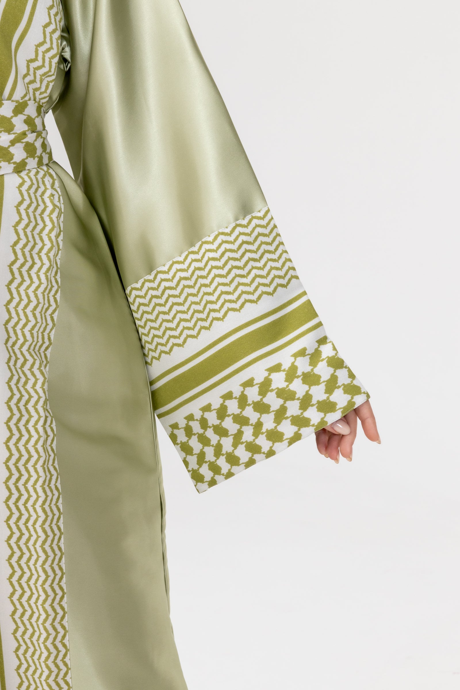 Lime Keffiyeh Abaya