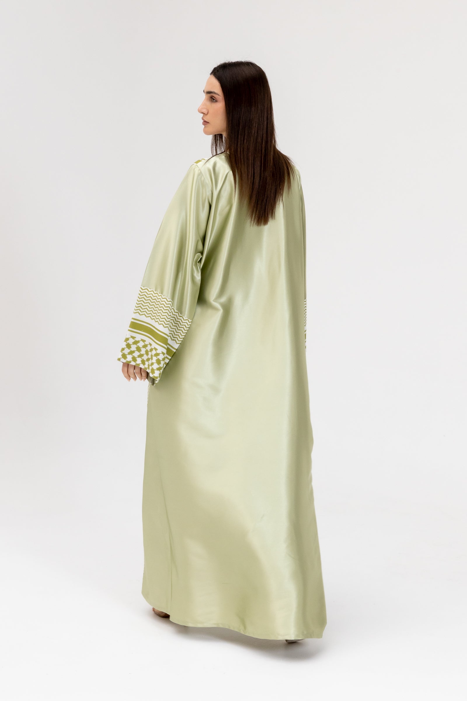 Lime Keffiyeh Abaya
