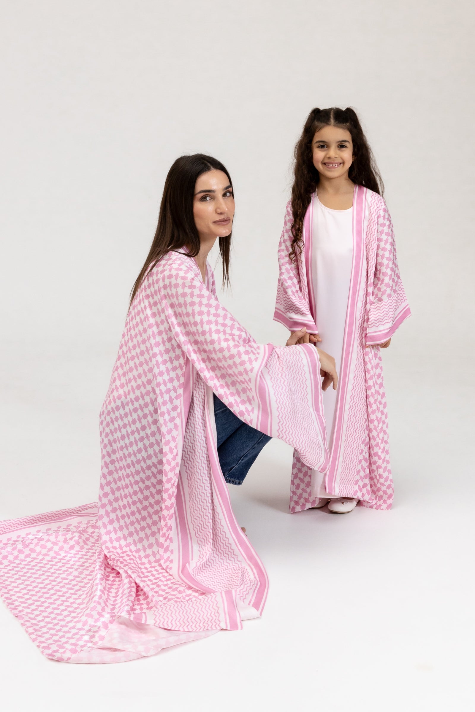 Kid Keffiyeh Pink Abaya