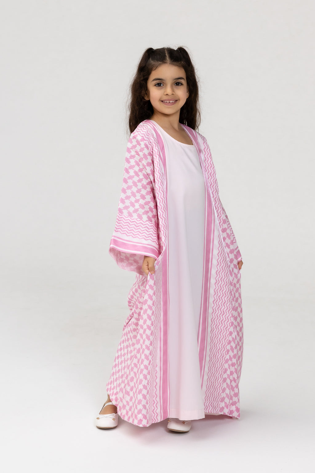 Kid Keffiyeh Pink Abaya