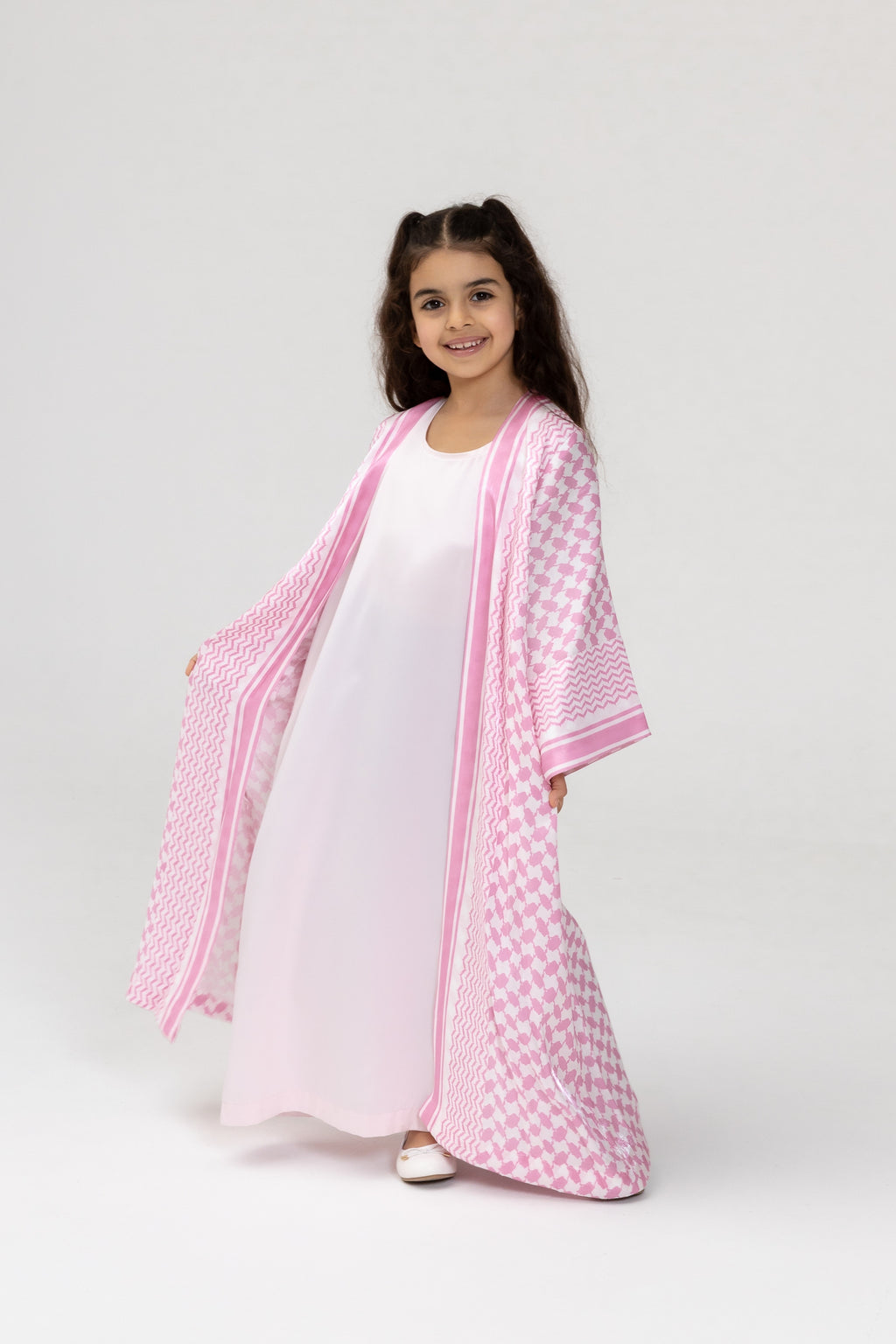 Kid Keffiyeh Pink Abaya